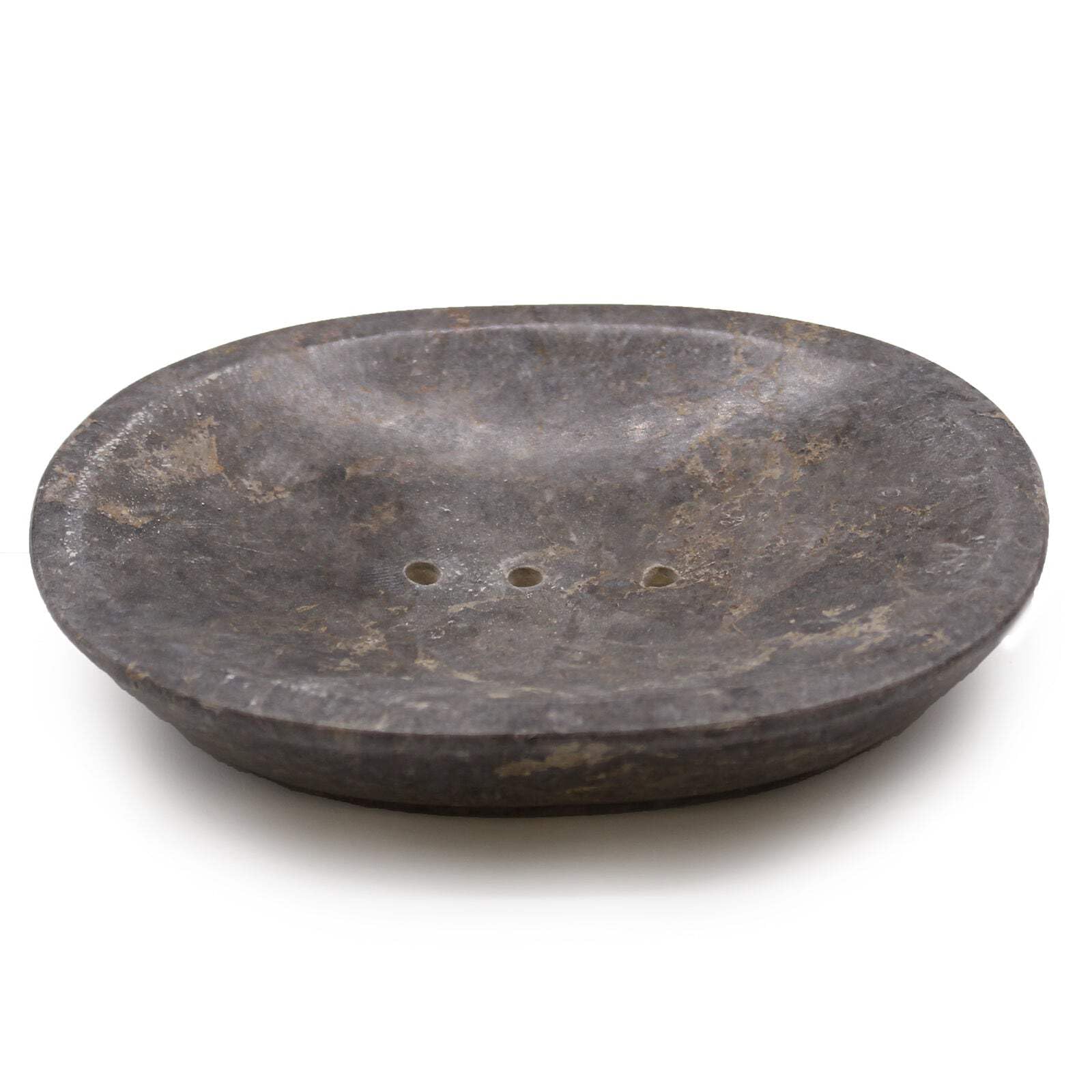 Serenityy Classic Oval Grey Marble Soap DishNatural Stone Soap Holder For BathroomBlack White Grey Veining from B&Q