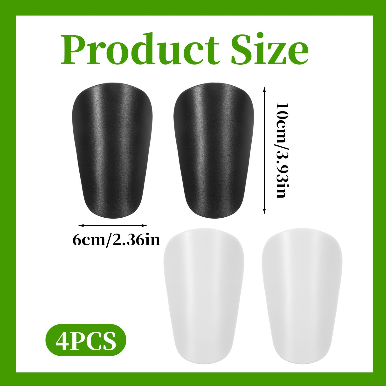 YBEATY 2 Pairs Mini Shin Guards 3.94 × 2.36 Inches Black White Shin Guards Soccer Light Comfortable Extra Small Pads Small Football Protective Equipment for Men Women High Level Soccer Athletes