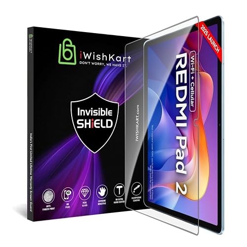 iWishKart compatible with Redmi Pad 2 11Inch Tab Tempered Glass Screen Protector Guard Full Screen Coverage Edge to Edge with Easy Installation kit | Anti-Scratch & Smudge Proof | (xiaomi mi pad2)