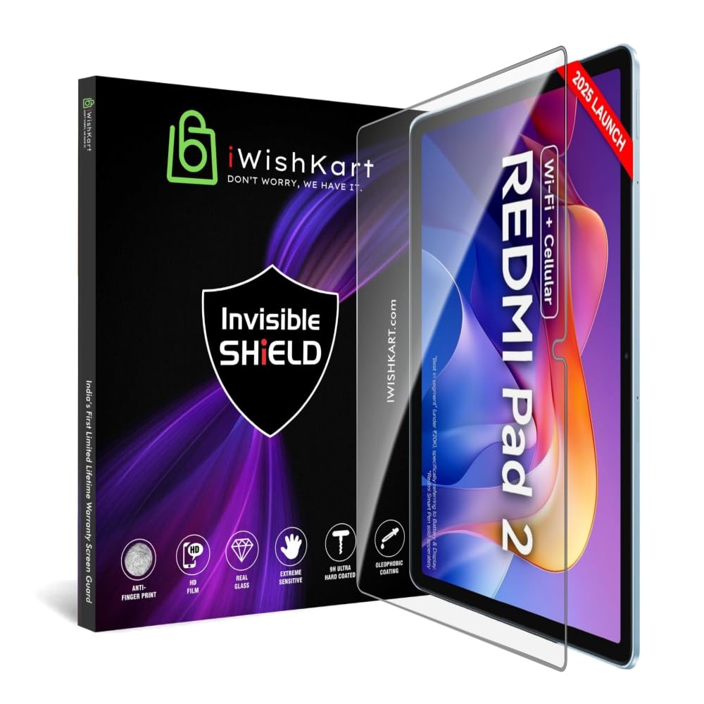 iWishKart® Redmi Pad 2 11 Inch Tab Tempered Glass Screen Protector Guard Full Screen Coverage Edge to Edge with Easy Installation kit | Anti-Scratch & Smudge Proof | (mi pad2)-image-38