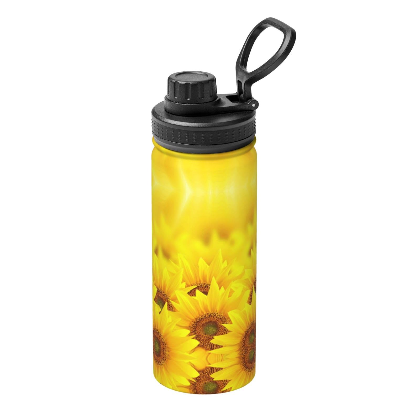 Kfjghhl Insulated Stainless Yellow Sunflower Steel Water Bottle For Sport Gym Travel Leak Camping Hiking Hydration