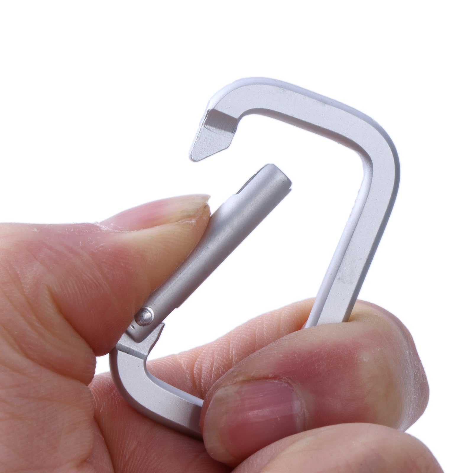 Lot De 10 Mousquetons Rectangulaires En Alliage D'aluminium Pour Camping, Randonnée, Sac à Dos, Ceinture