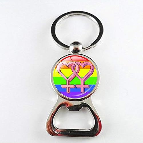 Hombres Gay Pride Mujeres Abridor de botellas Bandera Arcoíris LGBT Lesbianas Abridor de botellas Joyería