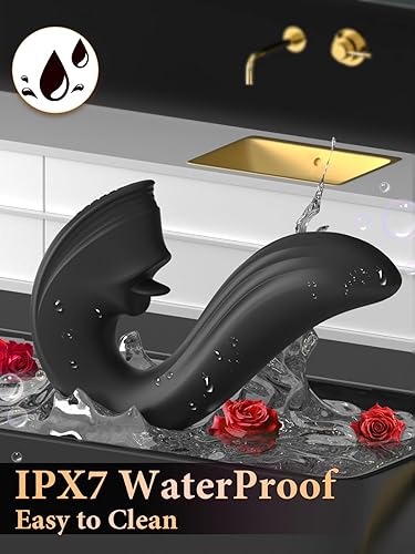 Miniatura 4 de Vibrador de juguetes sexuales para adultos para mujeres – Vibradores de empuje de lengua 3 en 1, consolador de rosa, juguetes sexuales con 9