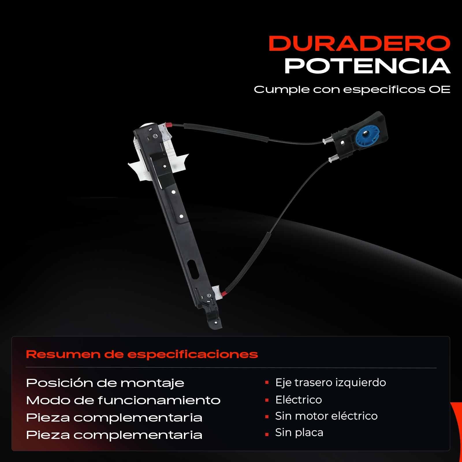 Frankberg Elevalunas Mecanismo elevalunas Eléctrico sin Motor Parte trasera izquierda Sin placa 4/5-Puerta Compatible con Mondeo IV BA7 Replace# 7S71A27001BJ,1803932