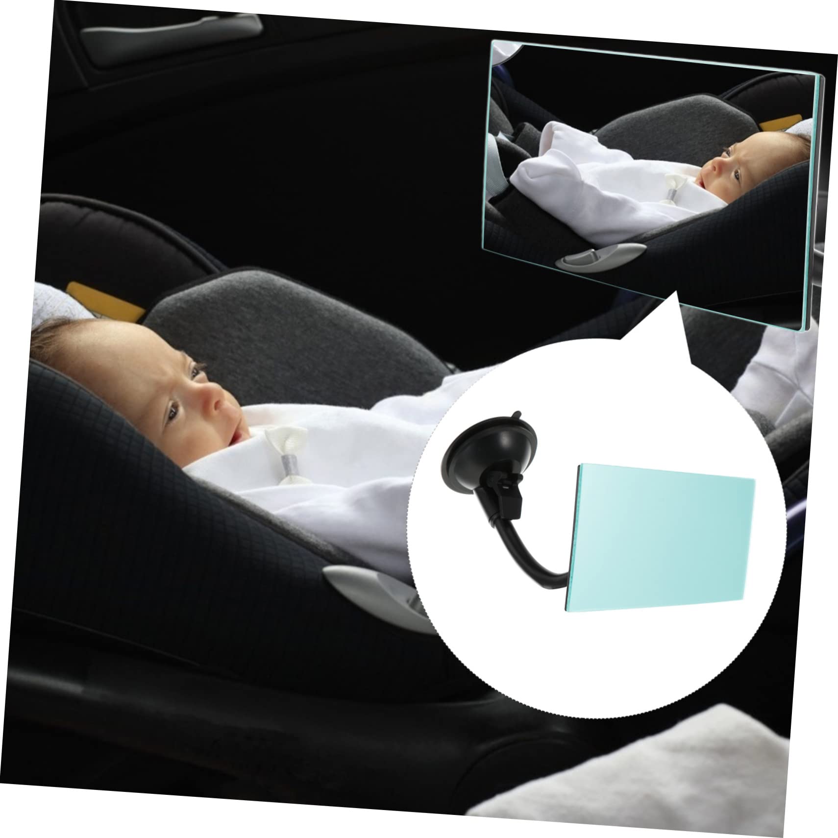 Yardwe 3 Pièces Miroir de Sécurité Garçon Fille pour Voiture Rétroviseur Intérieur Ajustable Angle Mort Accessoire Pratique et Durable pour Voitures et Familles