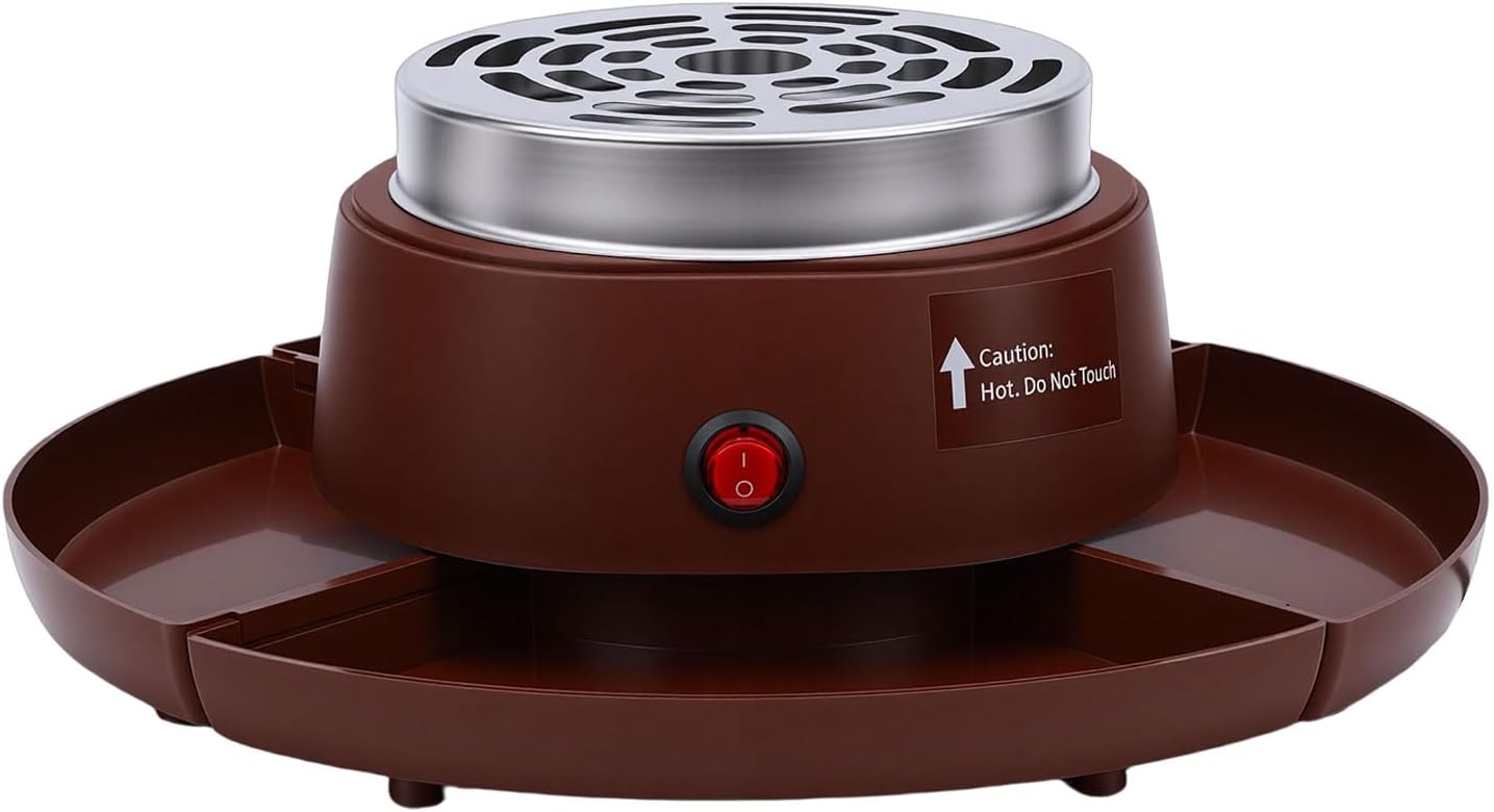 Fabater Tabletop Smores Maker, 2 in 1 Electric Smores Maker & Fondue Pot, Roaster with 4 Roasting Forks & Detachable Trays, Electric Melter for Chocolate, Party (1#)