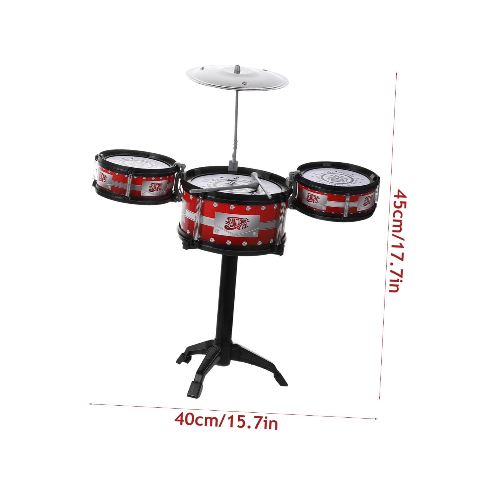 Giocattolo Musicale Tamburo per Ragazzo Ragazza, Set 1 Pezzo | Design a Tre Tamburi, Plastico e Ferro, Facile da Assemblare, per Ragazzo Ragazza e Ragazzo Ragazza Colore Casuale