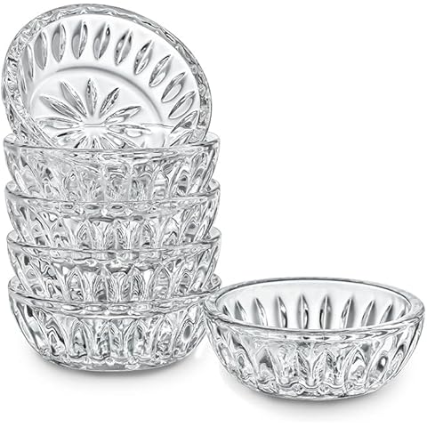 H&D Hyaline & Dora 6pcs Clear Glass Dipping Bowls Set Cover
