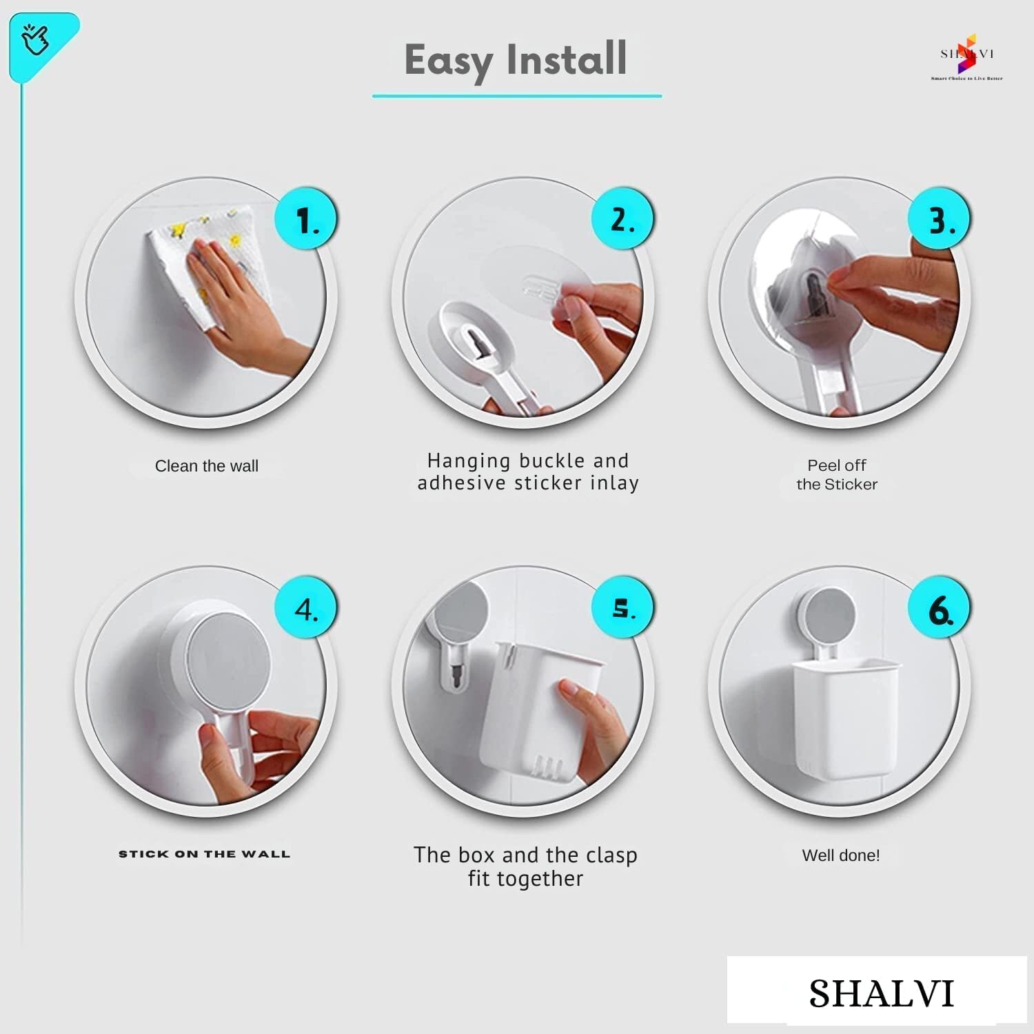 Wall Mounted Toothbrush Holders - Pack of 2 -4