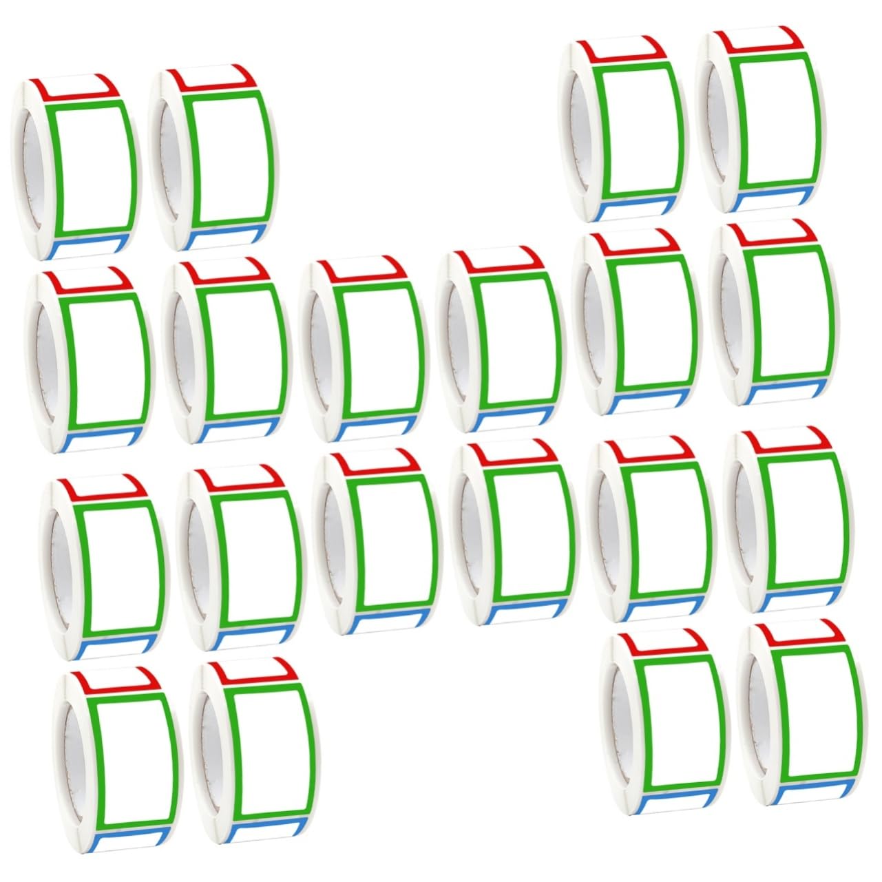 LALAFINA 5 Ensembles Étiquettes Adhésives Colorées Rectangulaires Pour Organisation De Stickers Personnalisables Pour Cuisine Bureau Et Maison 4 Rouleaux*5