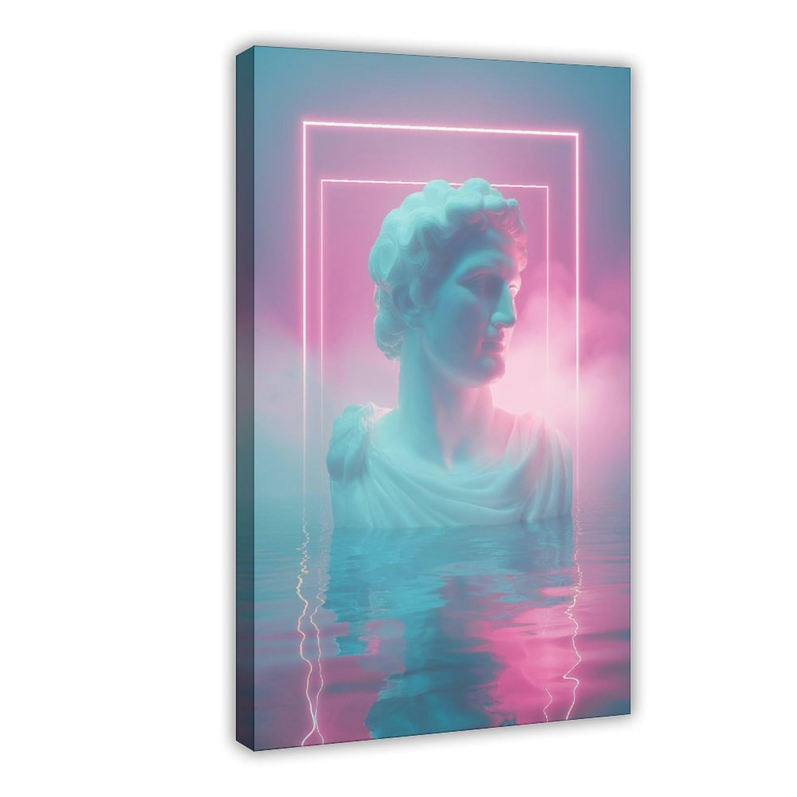 YWTJAX Vaporwave Statue Poster Canvas Poster for Bedroom Decor Gift
