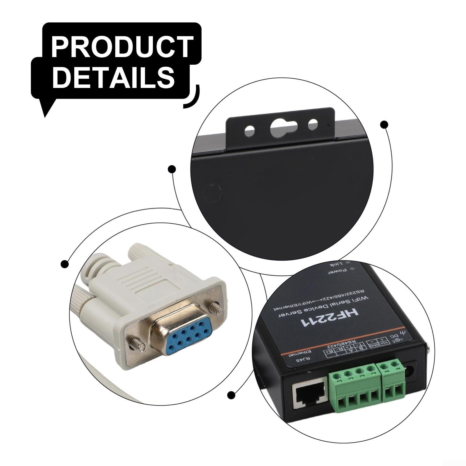 HF2211 Serial para puerto Servidor RS232 RS485 RS422 a Ethernet Convertidor con WiFi para modbus TCP para Control de Automatización Industrial