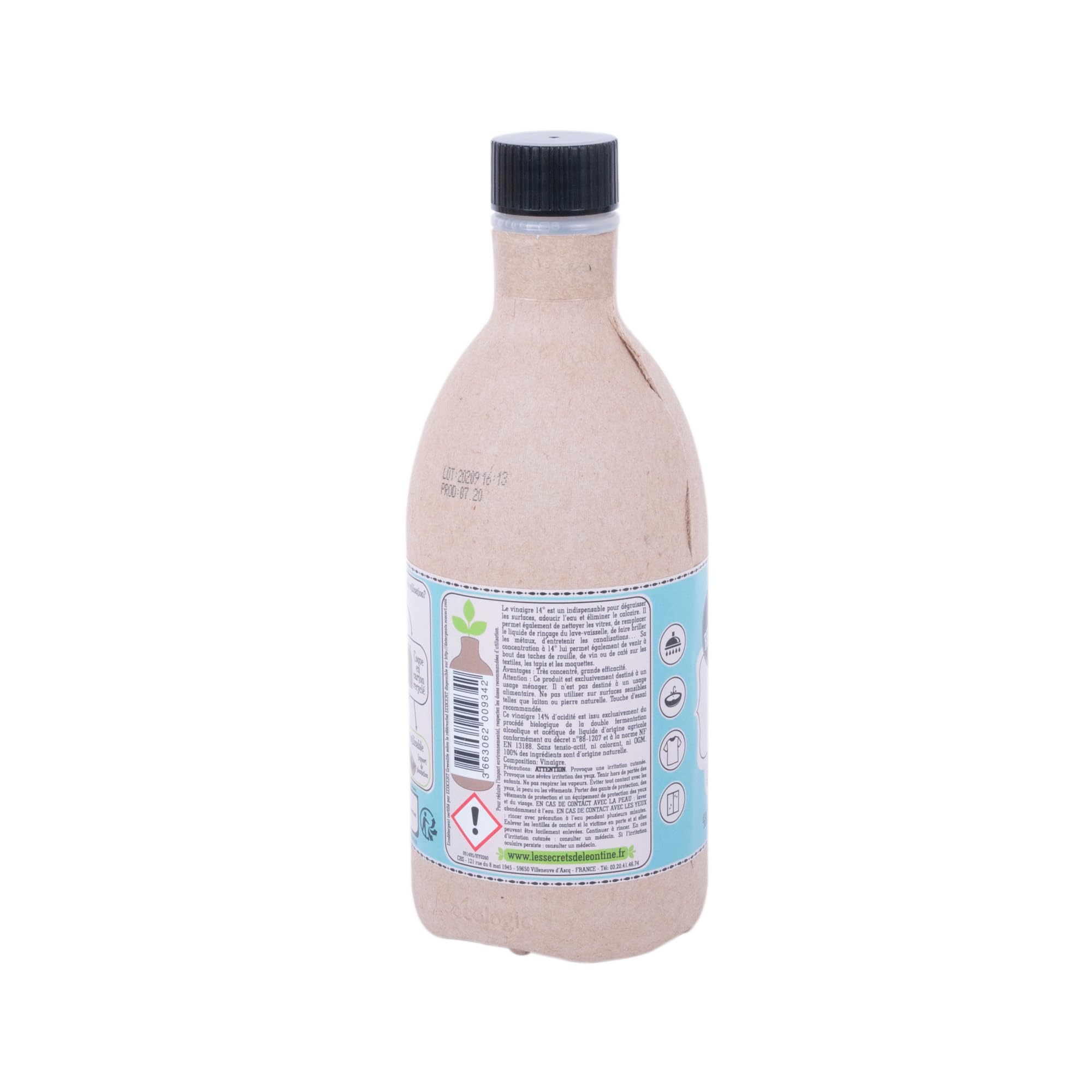 Vinaigre 14° - Détartrant Naturel - Multi surfaces - Nettoyant Puissant - Emballages Eco-Friendly - Pack de 3 Flacons (480 ml chacun)