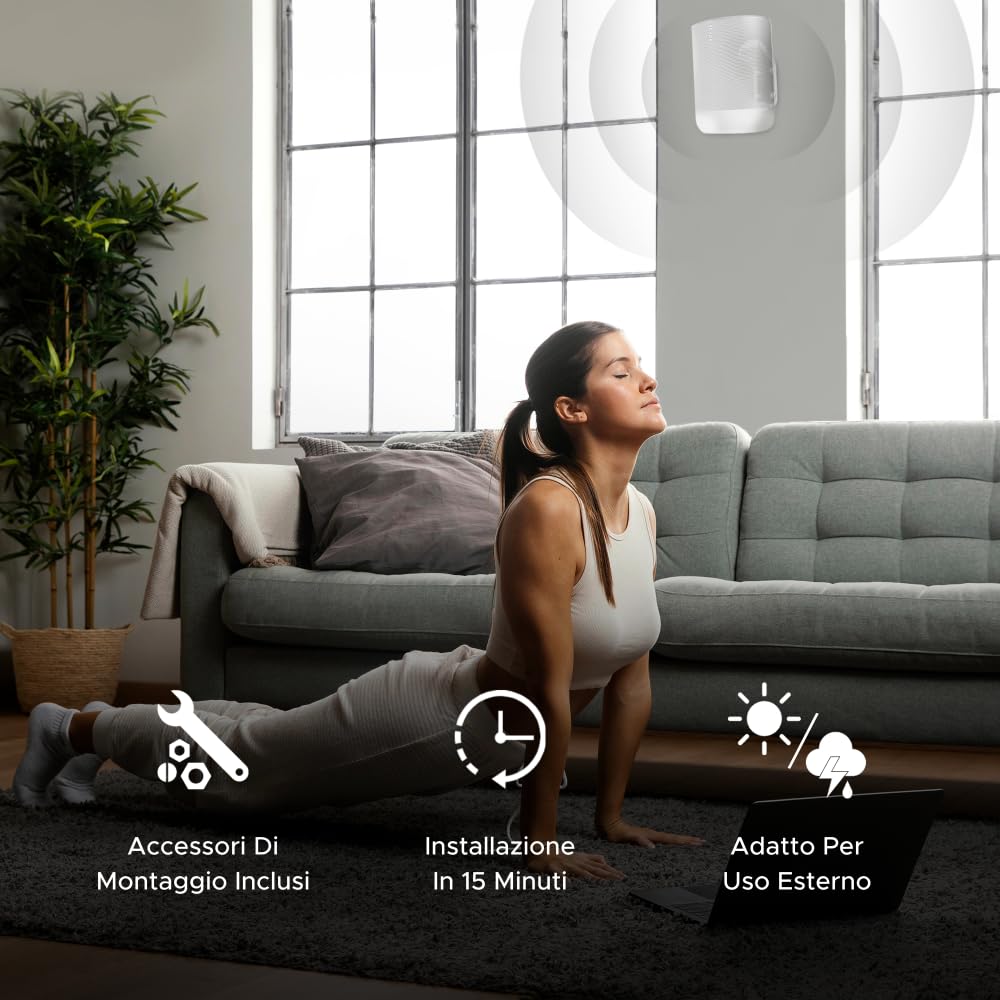 Sound bass staffa da parete per altoparlante Move, resistente alle intemperie, compatibile con Sonos Move e Move 2, con accessori di montaggio inclusi (Move 2 - Bianco)