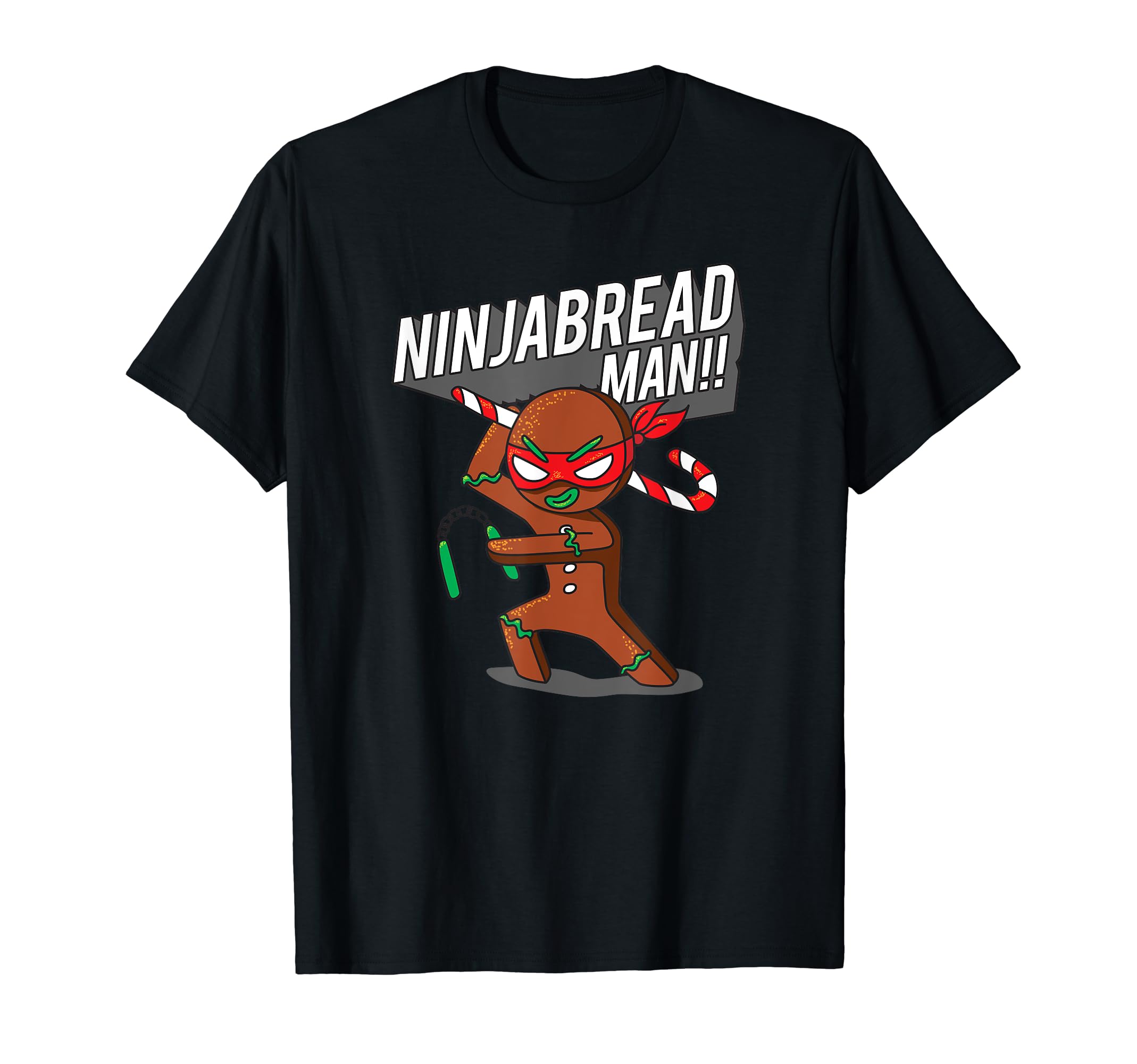 Funny Christmas ApparelFunny Christmas Ninja Gingerbread Man T-Shirt