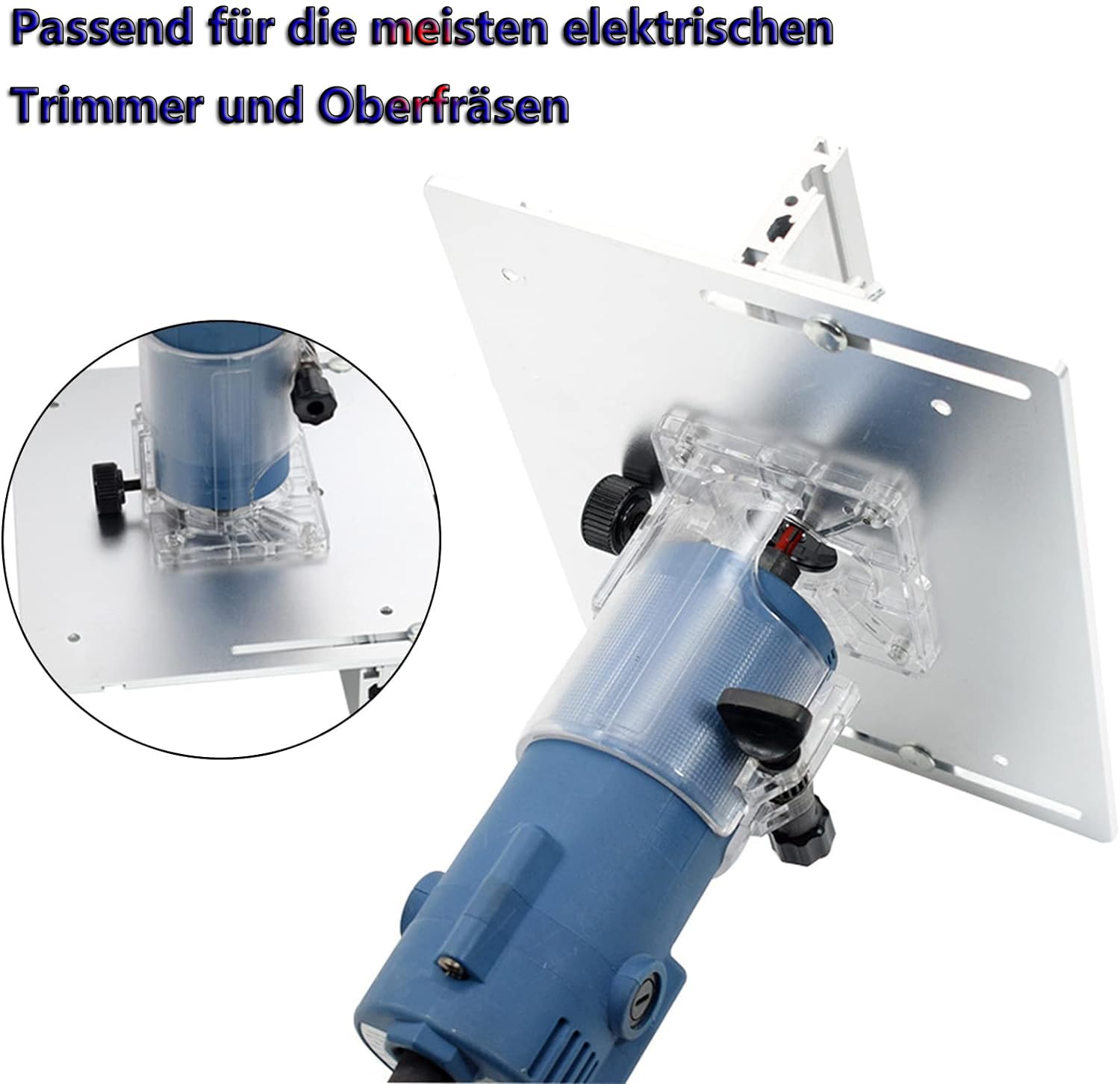 Pack de 3 plaques d'insertion pour table de défonceuse en aluminium pour défonceuse avec embase chanfreinée, plaque d'insertion pour table de défonceuse, plaque d'insertion pour défonceuse pour