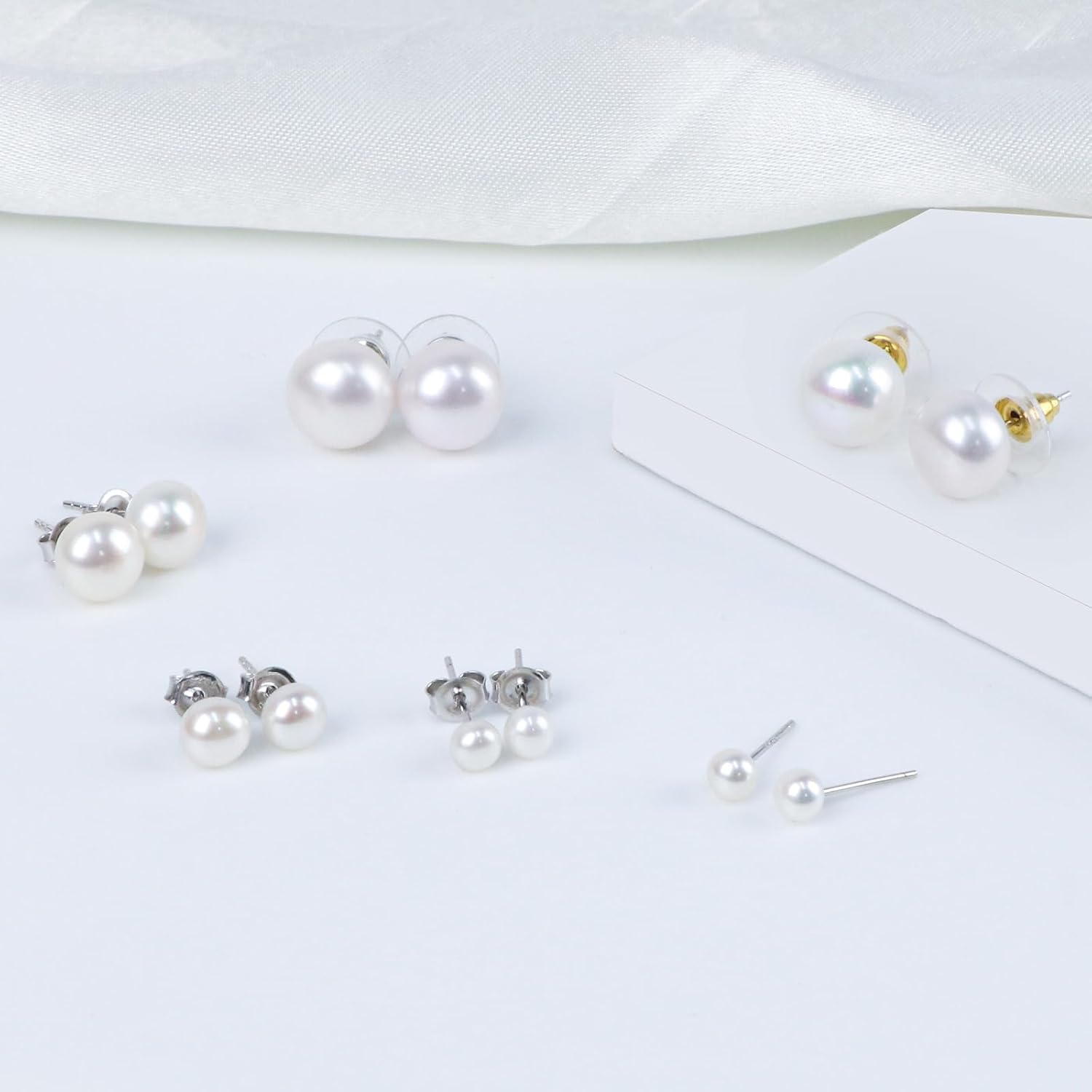 Orecchini In Argento 925 Con Perle Coltivate – Chiusura A Leva, Bianco Perla, Design时尚, Regalo Perfetto Per Lei