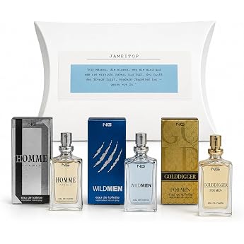 jameitop Gift Box Fragrances Set Trend 3 x Perfume for Men 15 ml Box with Spray Head