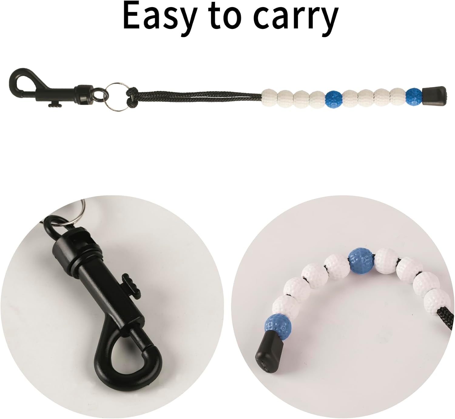 1 Piece Golf Beads Score Counter with Clip, Golf Stroke Score Count Keeper Putting Score Counter for Referee Caddy Golfer