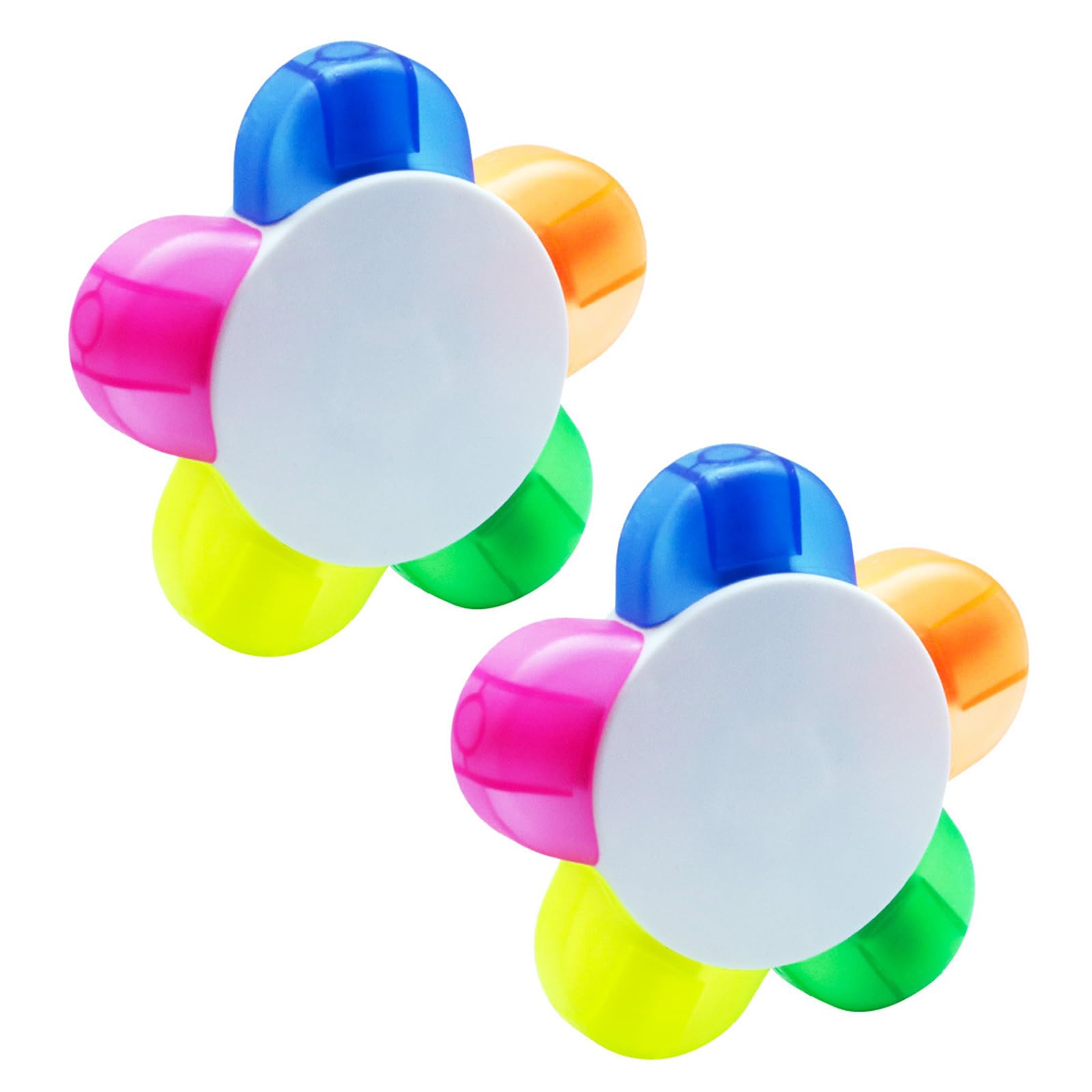 Surligneur 5 Couleurs En 1 – Forme Fleur/arc-en-ciel/étoile, Marqueur Fluo Pour école Et Bureau - 4