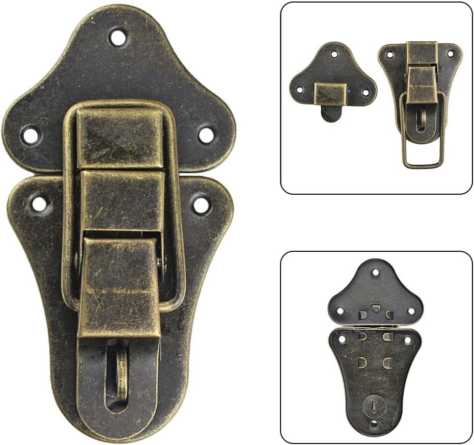 Bronze Iron Latch for Retro Jewelry Chest, Wooden Box, MEMORYs Box, and Suitcase Hasp – Cabinet Catch & Fastener for Home Improvement
