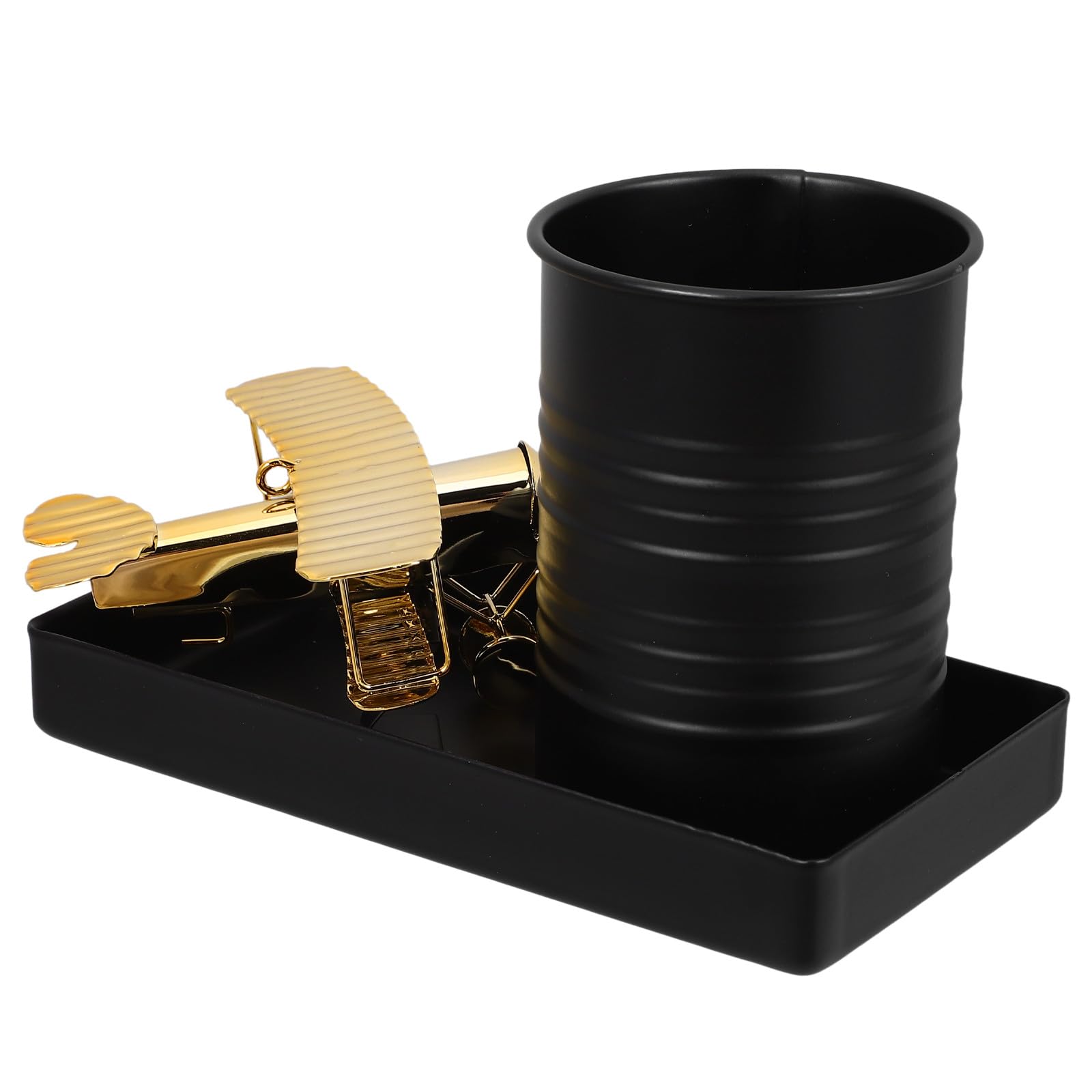Healeved Portapenne Vintage in Ferro Color Oro Design Aereo da Scrivania e Decorazione Desktop Organizer Creativo Elegante per Ufficio e Casa