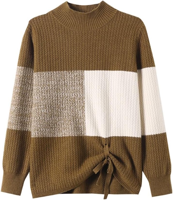 Half High Necked Top with A Trendy Base Gradient Color Sweater Women's Short Inner Outfit