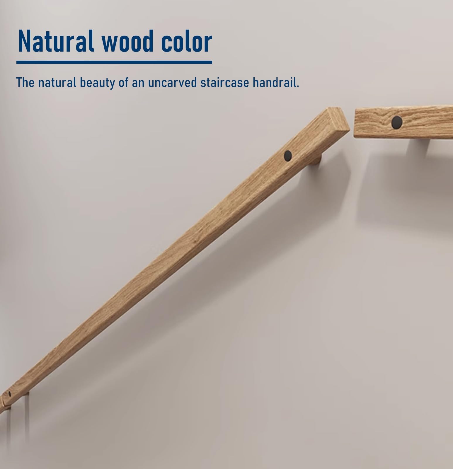 13 Fuß Lange, rutschfeste, wandmontierte Holztreppe für den Innenbereich, geeignet für Senioren und Menschen mit Behinderungen, Naturholz für Haus und Garten, Flure, Terrassen und Treppen