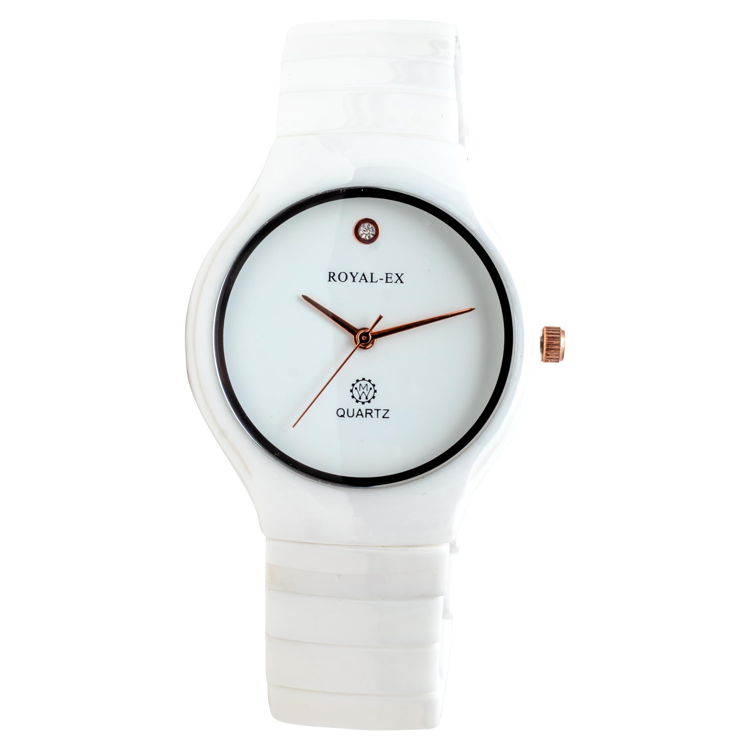 Royalex Mens High Tech Ceramic Watch White Dial Analog Watch - for Men White Ceramic Case & White Ceramic Chain (B0D9Y9JYHW) Amazon Price History, Amazon Price Tracker