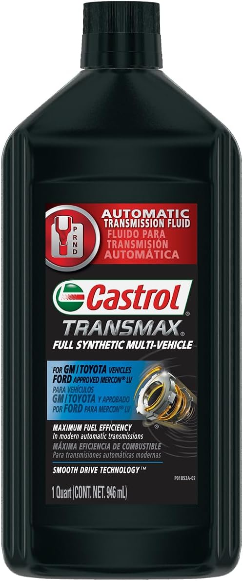 Castrol Transmax Full Synthetic Multi-Vehicle Automatic Transmission Fluid, 1 Quart, Pack of 6