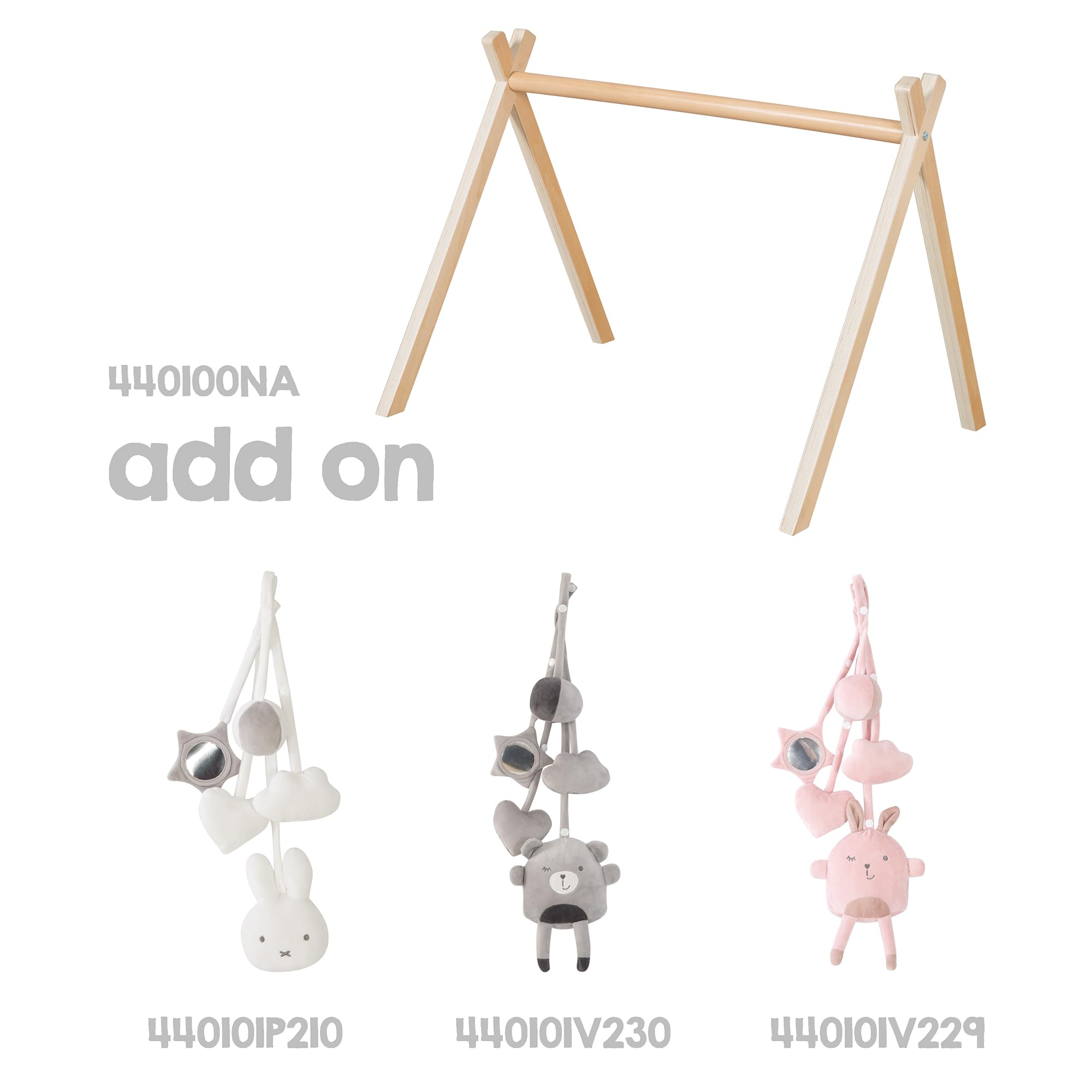 roba Baby-Spielbogen nach Montessori - Baby Gym & Activity Center aus Holz - Spieltrapez ab 3 Monaten zum Anhängen von Spielsets - Natur