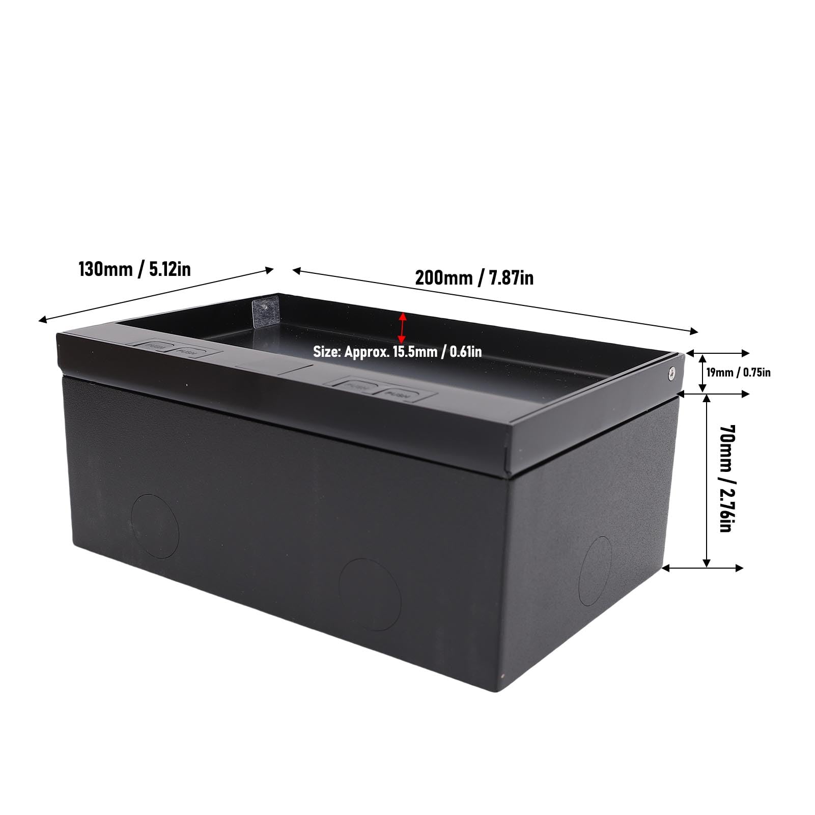 Ausla Scatola di Derivazione da Incasso a Pavimento, Kit Presa Piatta Impermeabile in Acciaio Inossidabile con 2 Porte e 2 USB per Casa e Ufficio