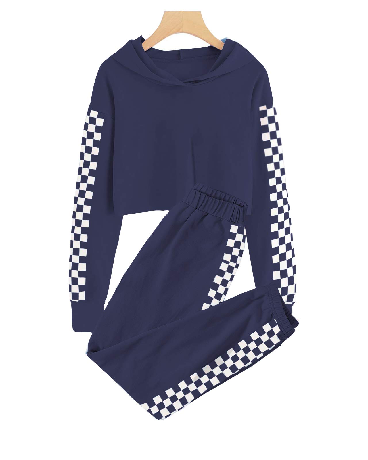 MeikuloKids 2 Piece Outfits Girls Crop Tops Hoodies Long Sleeve Fashion Sweatshirts and Sweatpants