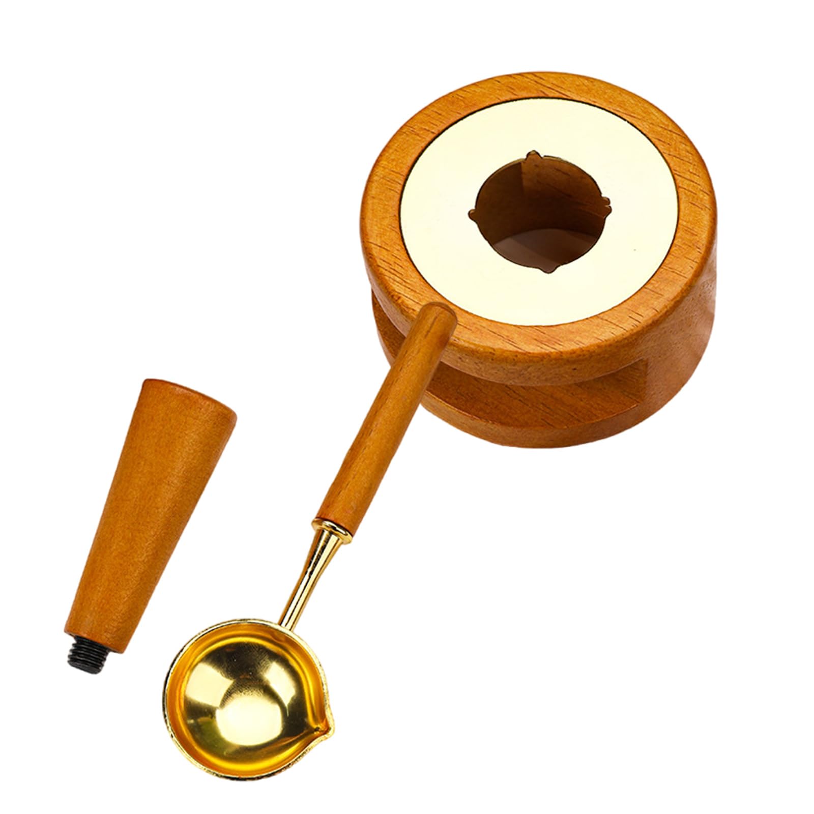 Kalttoy 3 Pcs Waxed Stamp Seal Kits Melt Stove Pots Furnaces Tool Waxed Seal Kits Melting Spoon for Envelope