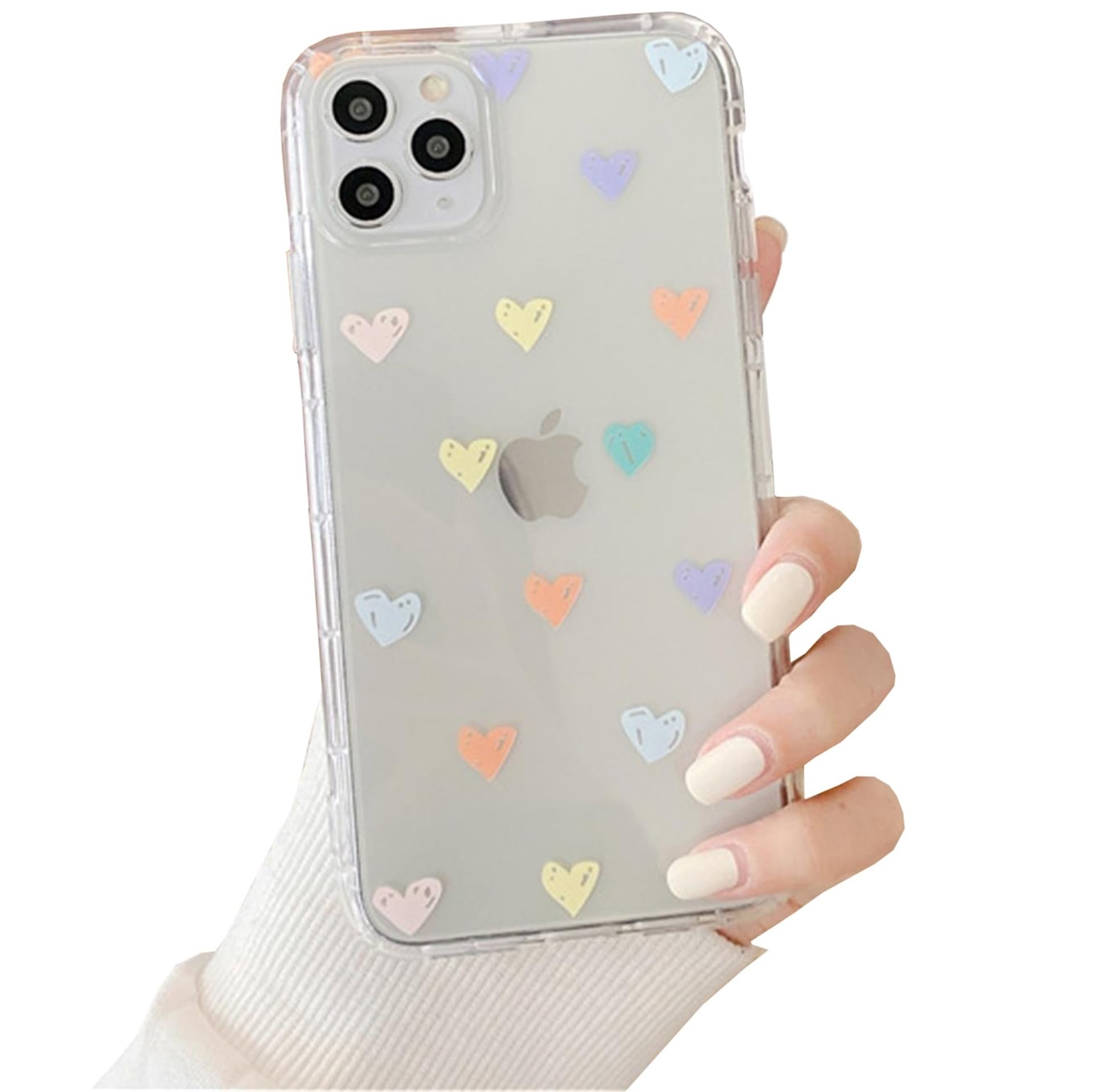 Einaily Hülle für iPhone 16 Case Crystal Clear Handyhülle Mode Chic Muster Ultra Dünn TPU Silikon Herz Bumper Stoßfest Kratzfest Schutzhülle für iPhone 16 Slim Case Cover