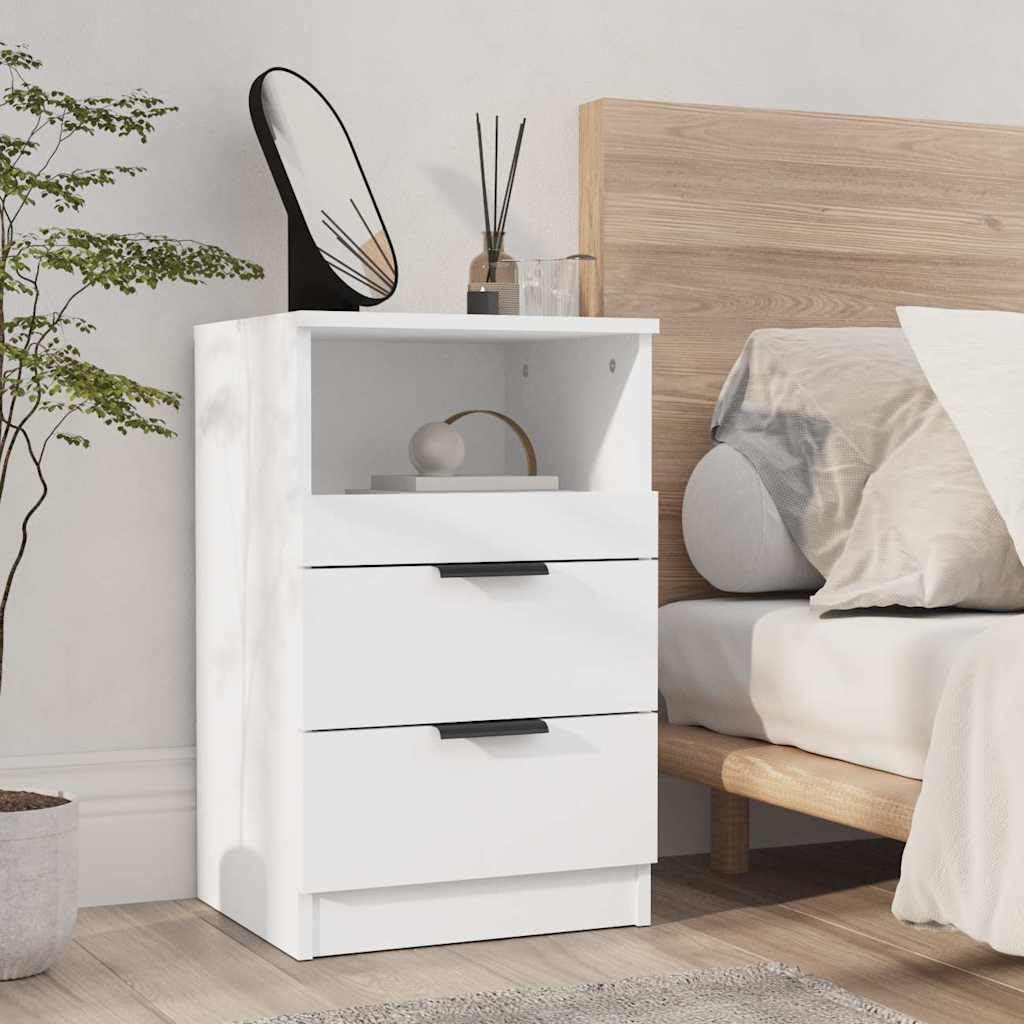 vidaXL Comodino a Muro Bianco in Legno Multistrato