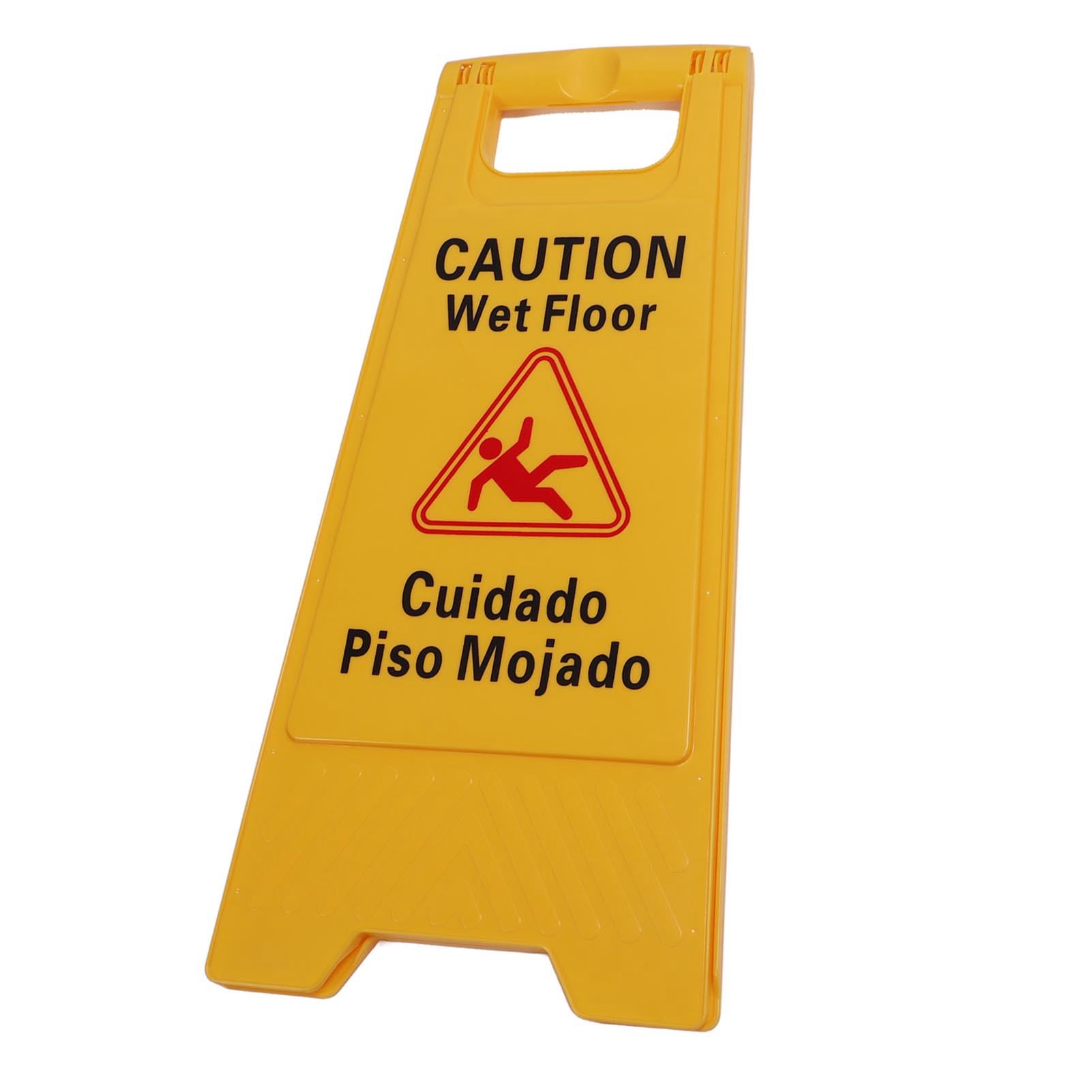 Señal de precaución amarilla de alerta de suelo mojado plegable de 12 Uds para interior y exterior