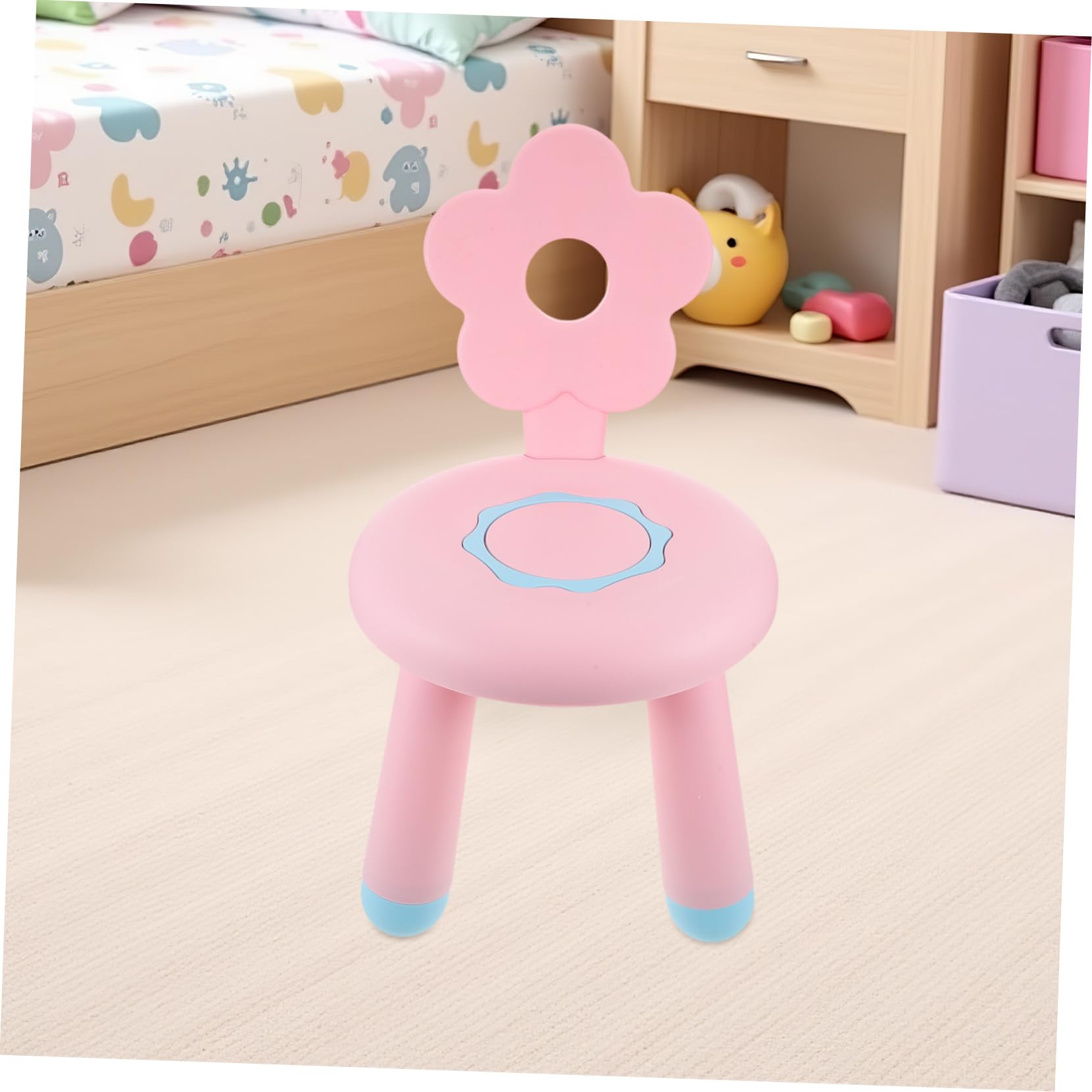Kinderhocker aus Kunststoff, Rosa, Dicker Trittschemel für Kinder | Küchen und Duschbereich, Tragbar als Kleiner Schuhwechselhocker, Stabile Ausführung