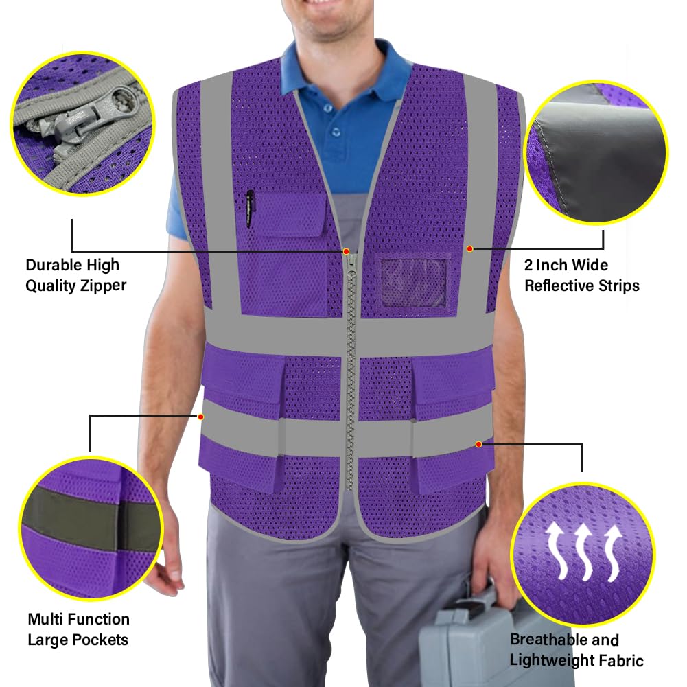 Snapklik.com : FEimaX High Visibility Safety Vest Mesh Reflective Work ...