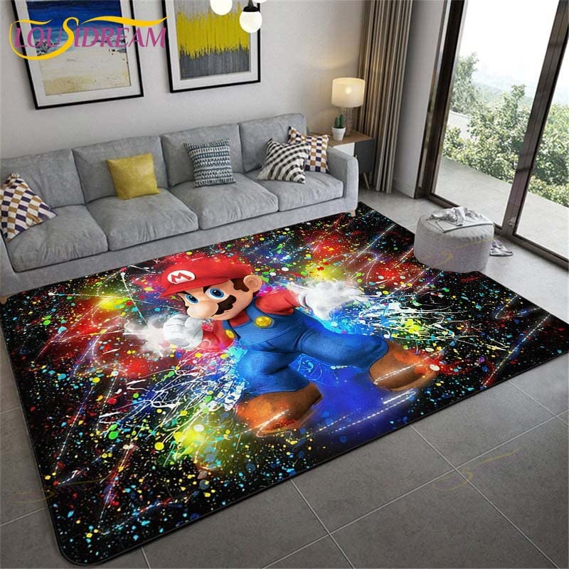 Cartoon smiley gezicht tapijt, Maximalistisch decor, tapijten voor