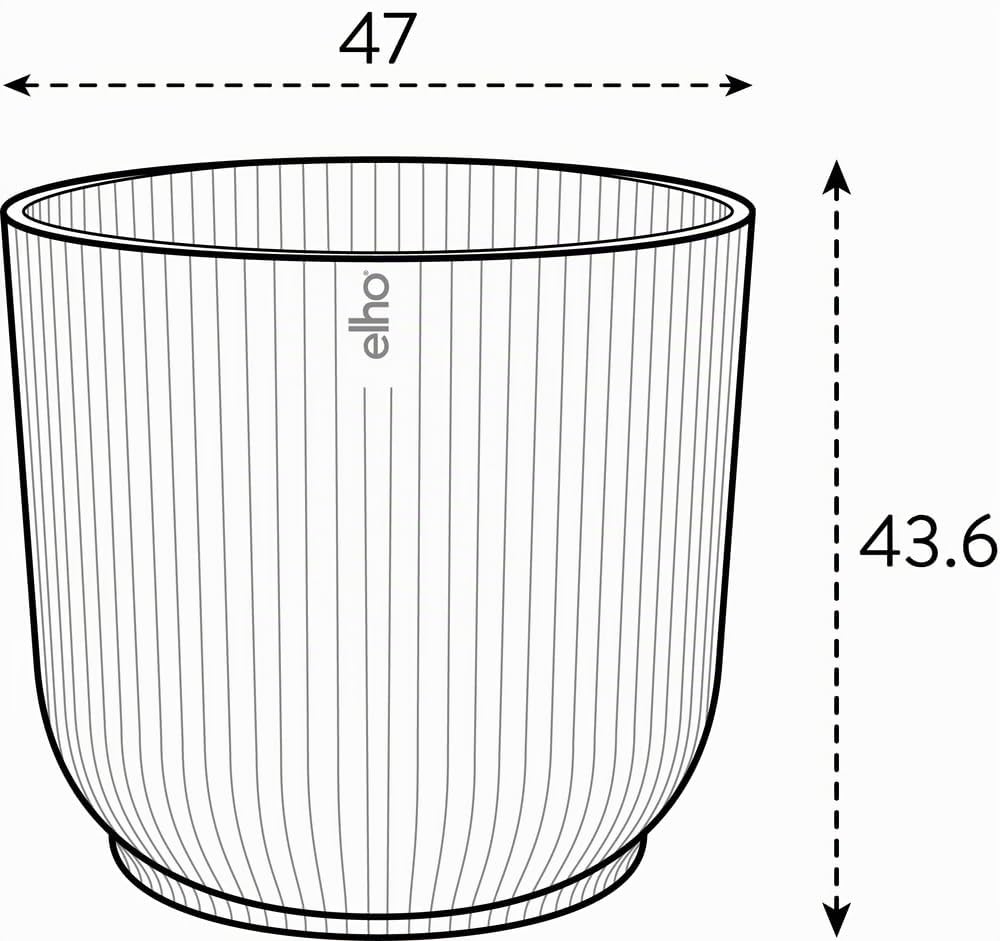 Elho vibes fold round 47cm vaso da fiori - Anthracite | Ø 47 x Alt. 43.6 cm | Adatto per interni | Plastica riciclata al 100%