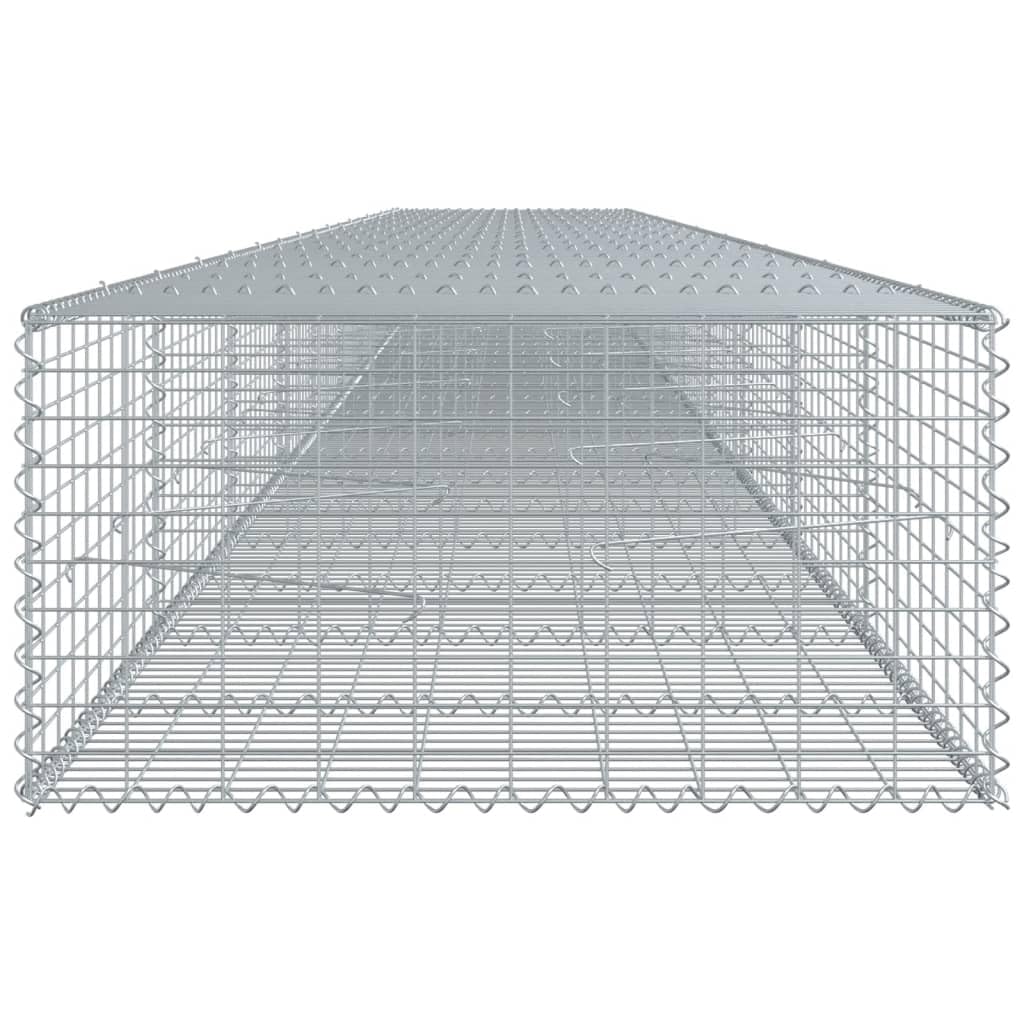 Gavión con tapa, 900 x 100 x 50 cm, cesta de piedra galvanizada | Cesta de piedra resistente para jardín para decoración de paredes de apoyo, privacidad y paredes de piedra decorativas.
