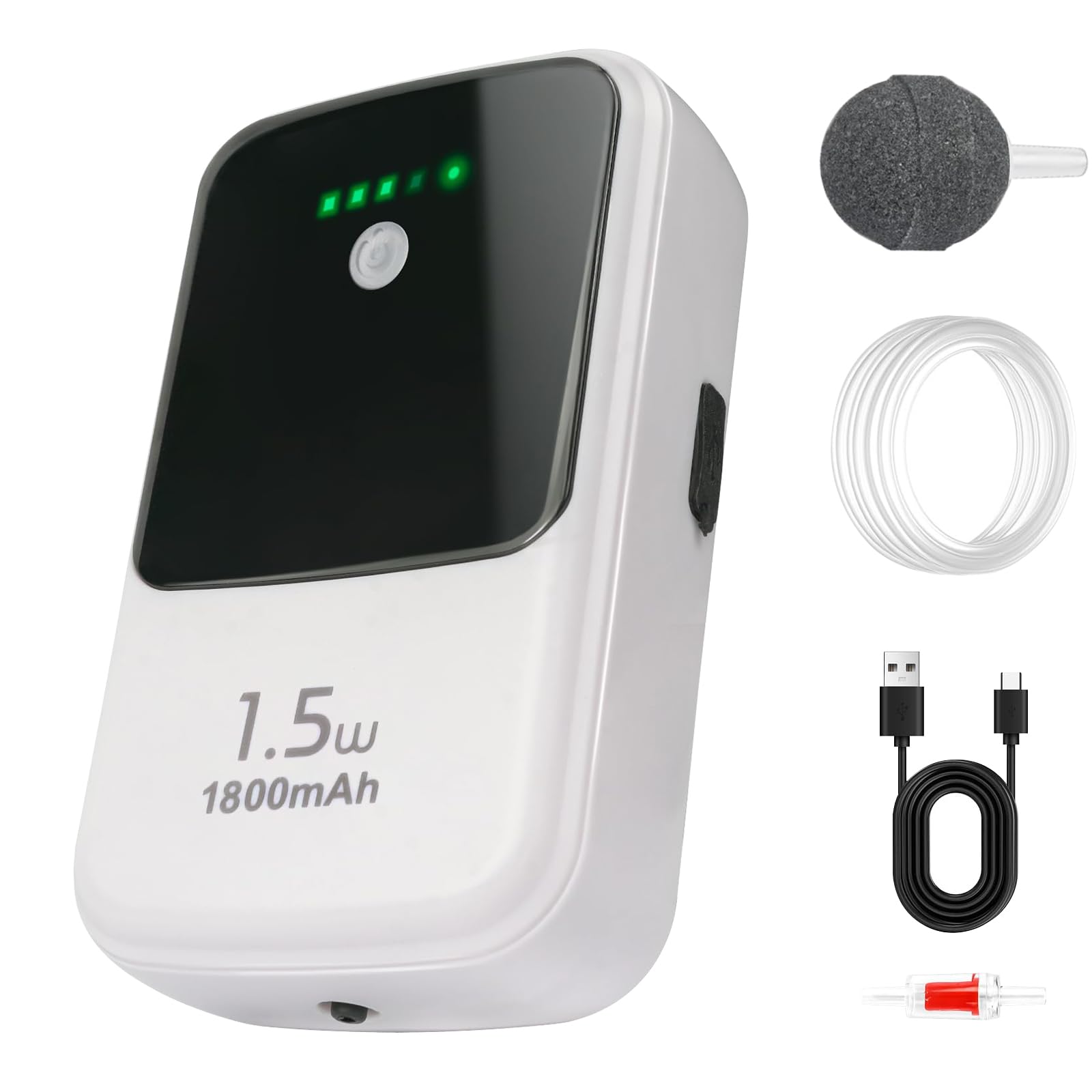 Aquarium Air Pump Rechargeable Aerator for Bait Bucket, Portable Battery Powered Air Pump for Aquarium, Fish Tank Air Pump Bubbler Aerator for Outdoor