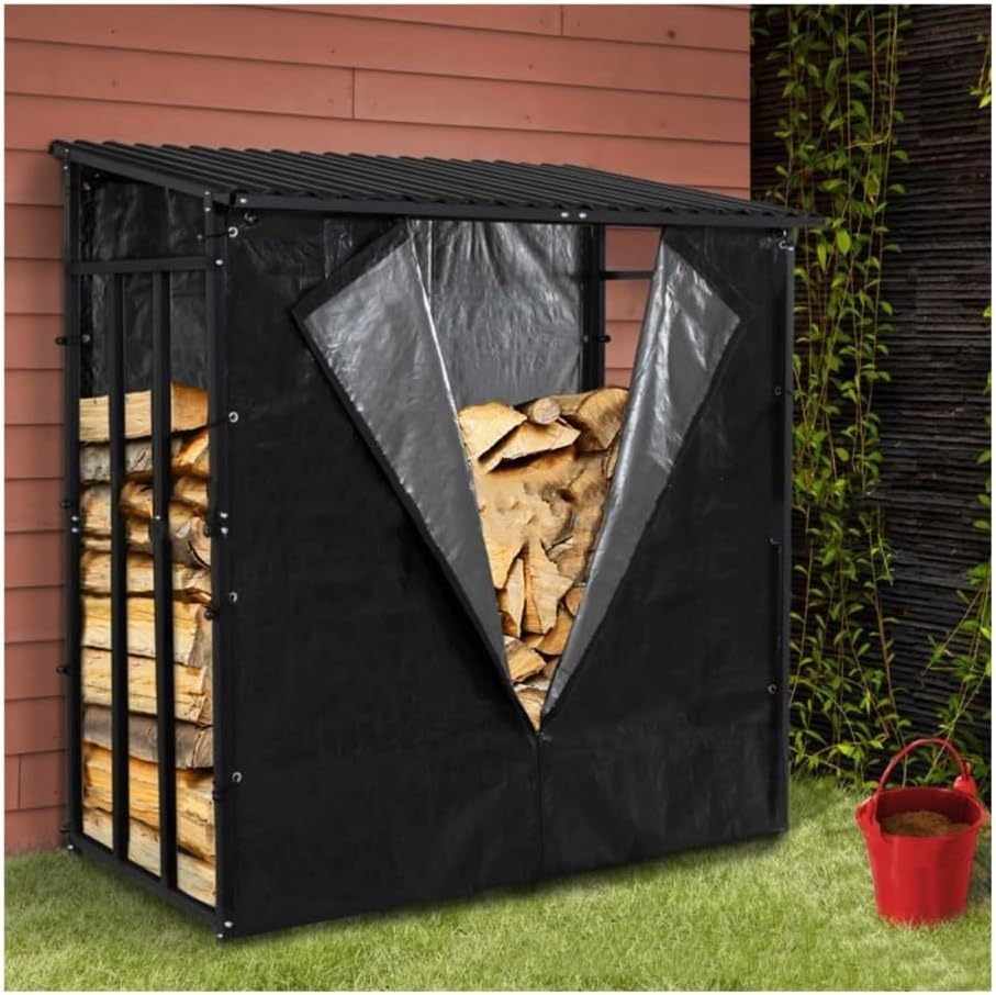 Firewood Rack Modern wrought iron wood rack - indoor and outdoor dual-use simple wood storage rack