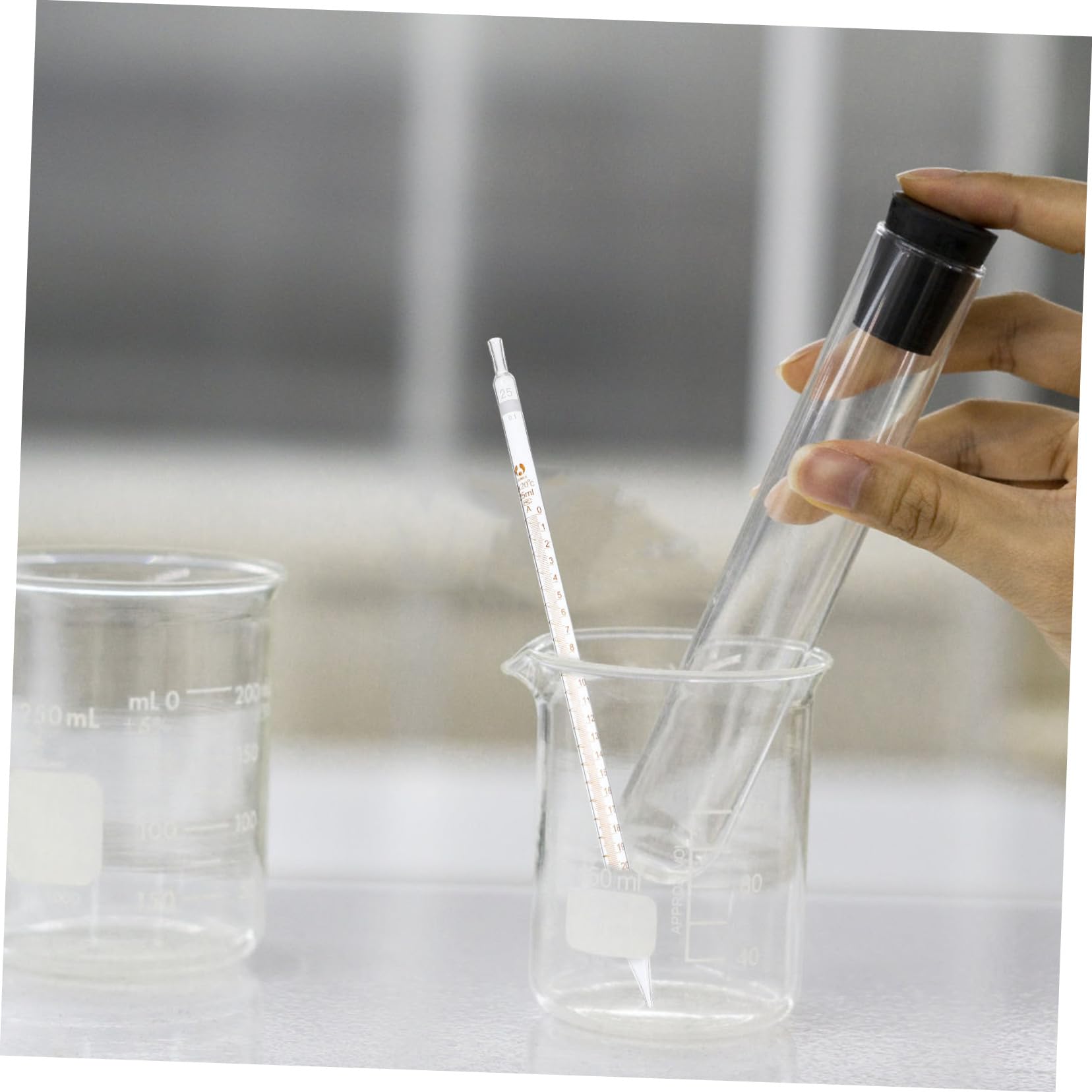 Pipetta Graduata in Vetro 25ml, 20 Pezzi, per Laboratorio | Scala, Facile da Pulire, Punta Dritta, Forniture di Laboratorio per Misurazione Precisa