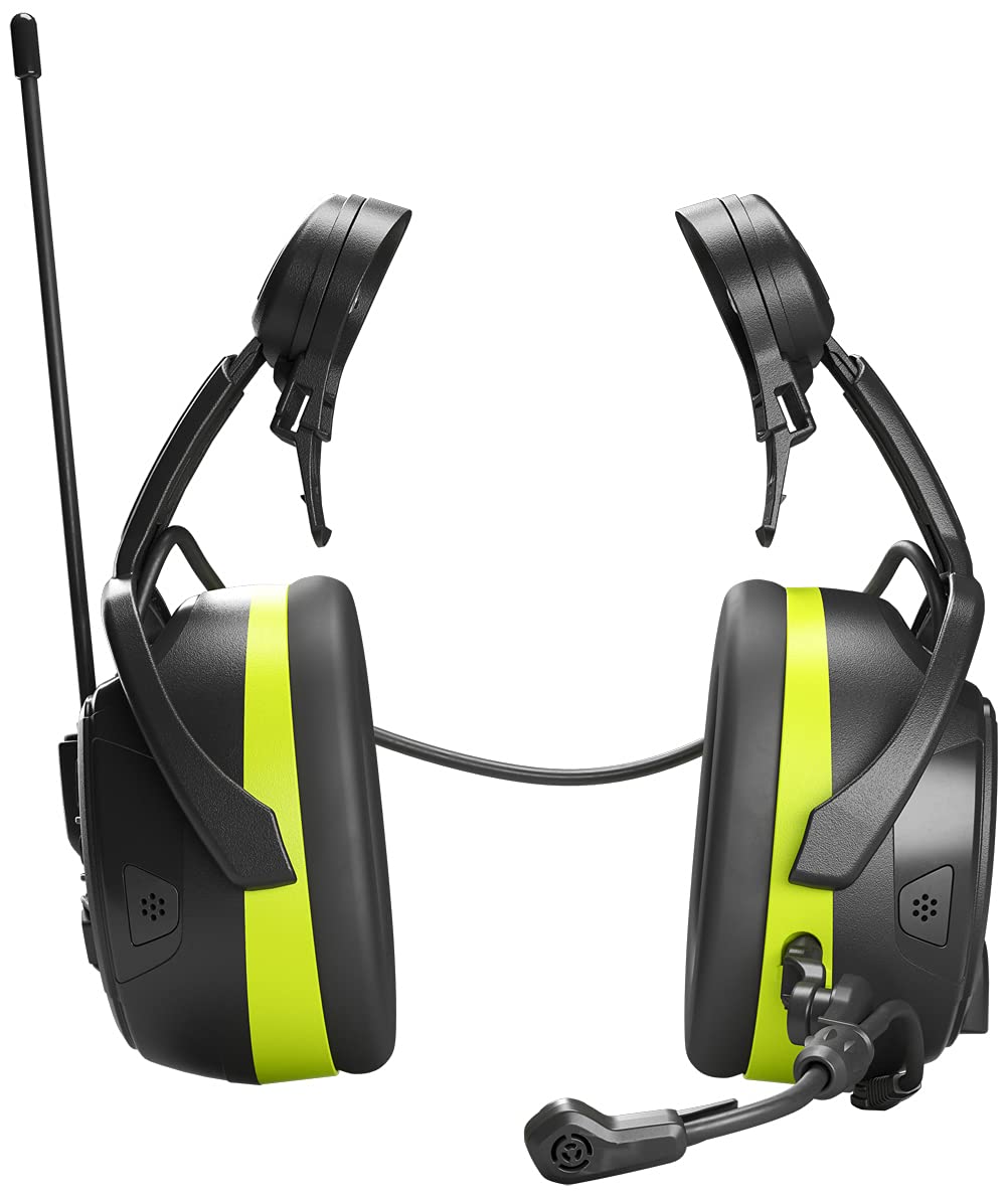 Hellberg Local 446 Aktiver Helm-Kapsel-Gehörschutz mit Funk - Elektronischer Gehörschützer mit Funk-Antenne - EN 352