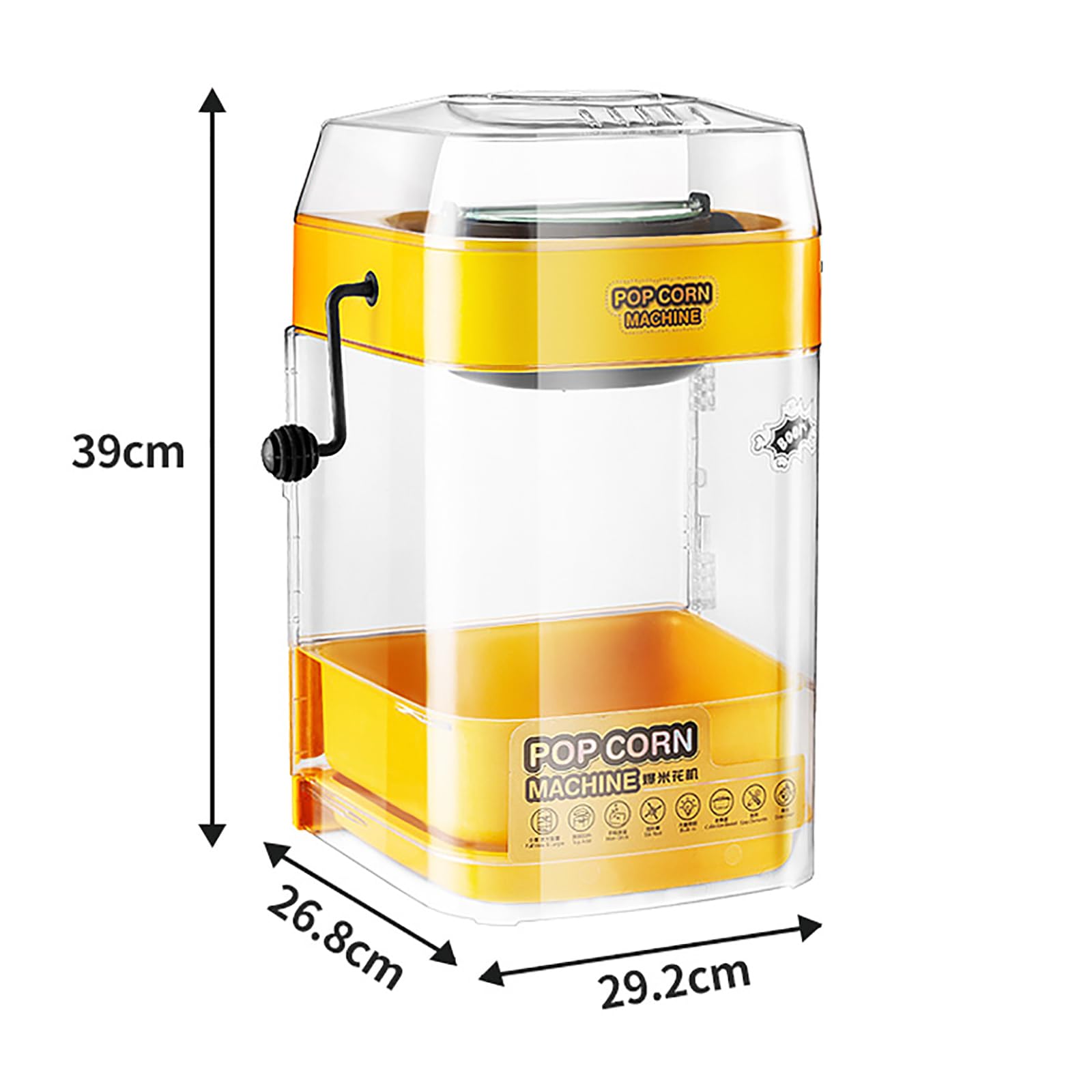 Máquina De Palomitas De Maíz, Máquina Comercial De Palomitas De Maíz Con 3 Cucharas, Operación Con Un Botón Y Acabado Rápido, Hervidor Y Puerta Extraíbles Y Fácil De Limpiar, Para Fiestas, Hogar