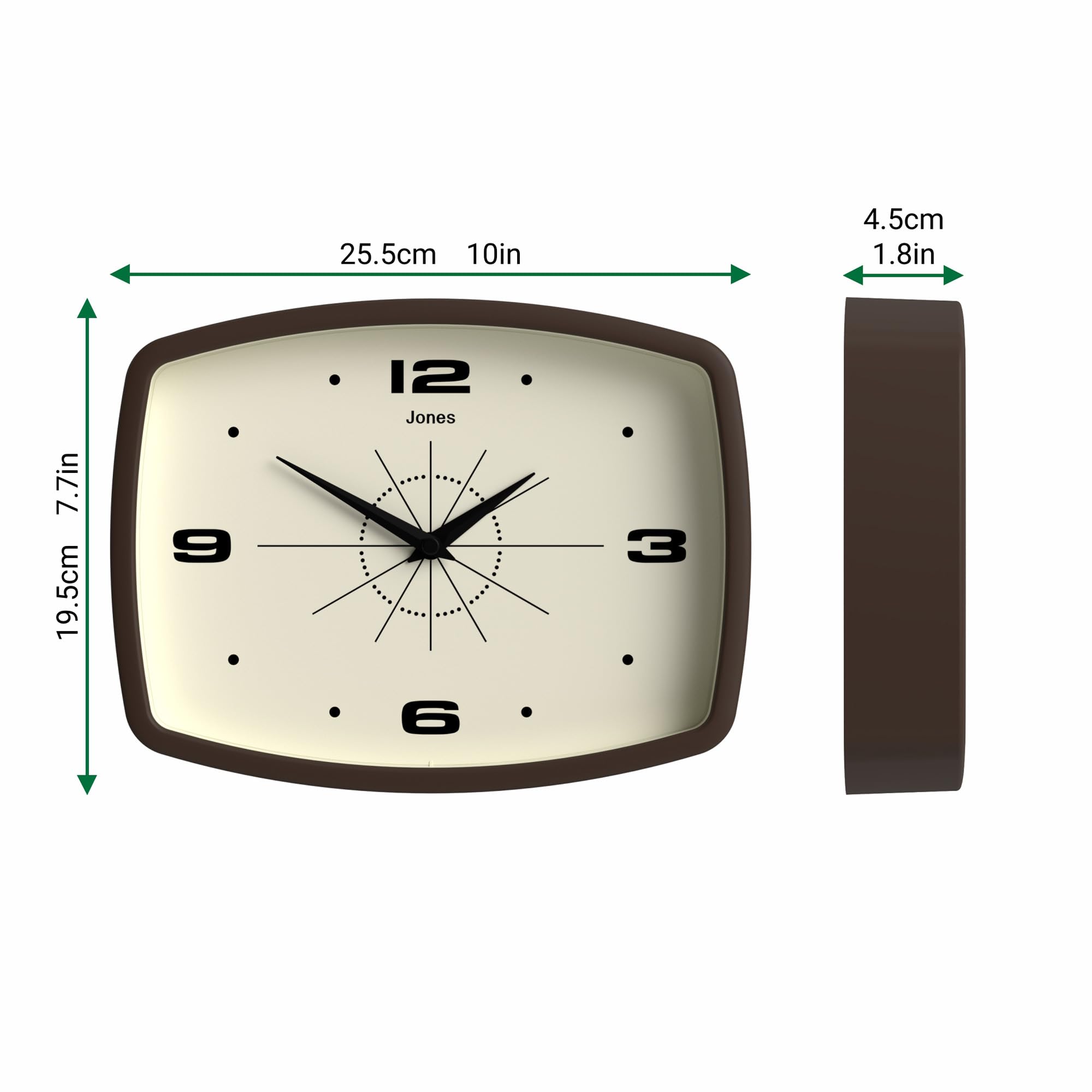 JONES CLOCKS® Movie wall clock, Brown, 25cm - Image 3