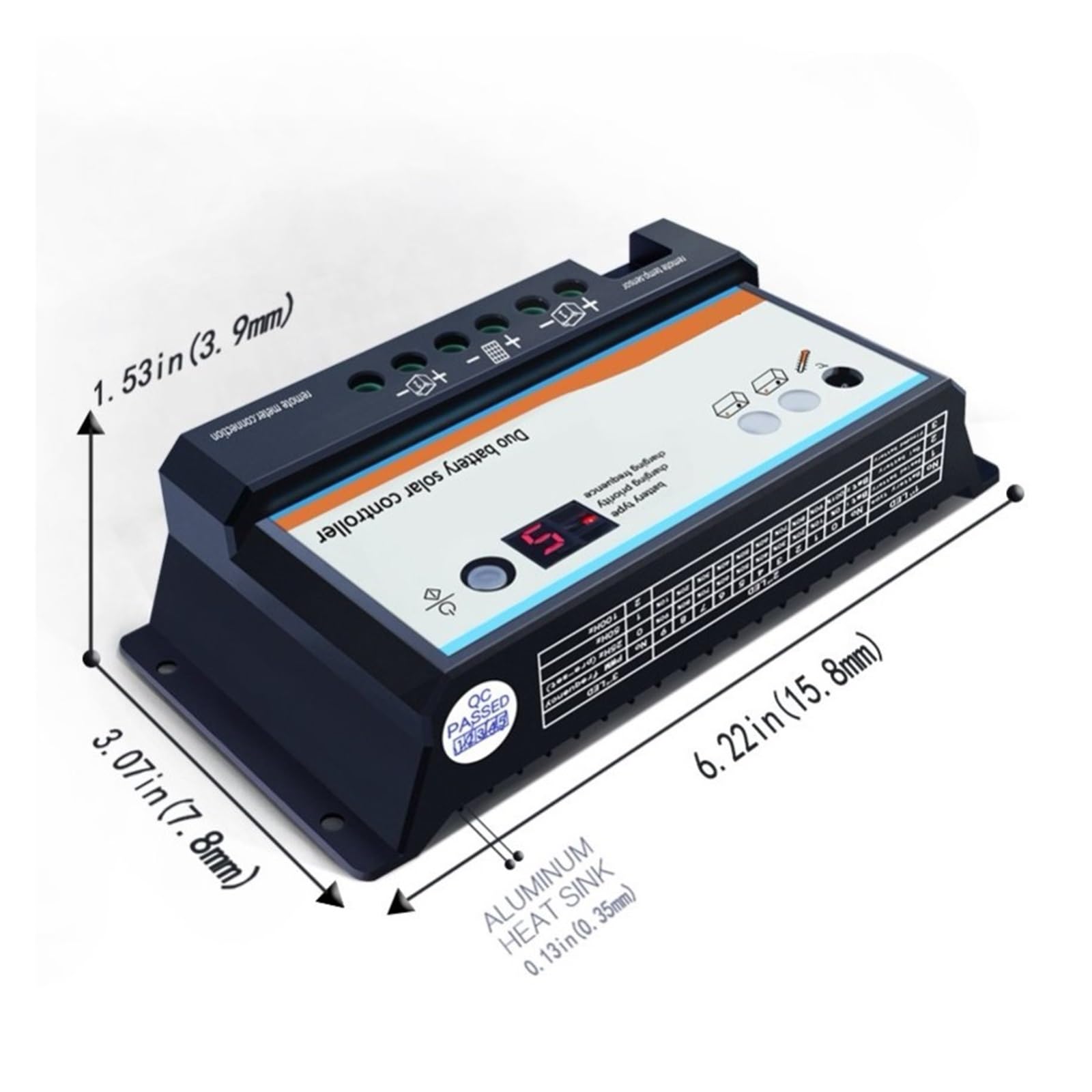PWM 20A Podwójna Bateria Regulator Ładowania Słonecznego 12V 24V Automatyczne Regulatory Słoneczne Dwa Układy Pasujące Do Systemu RV DB-20A